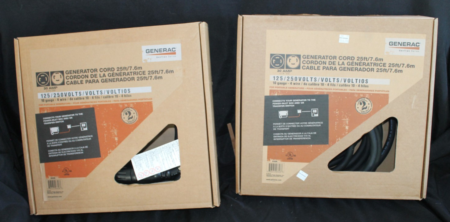 Generac Generator Cord 6328 25ft 30 AMP L14-30 125/250 Volts 10 Guage 4 Wire NEW