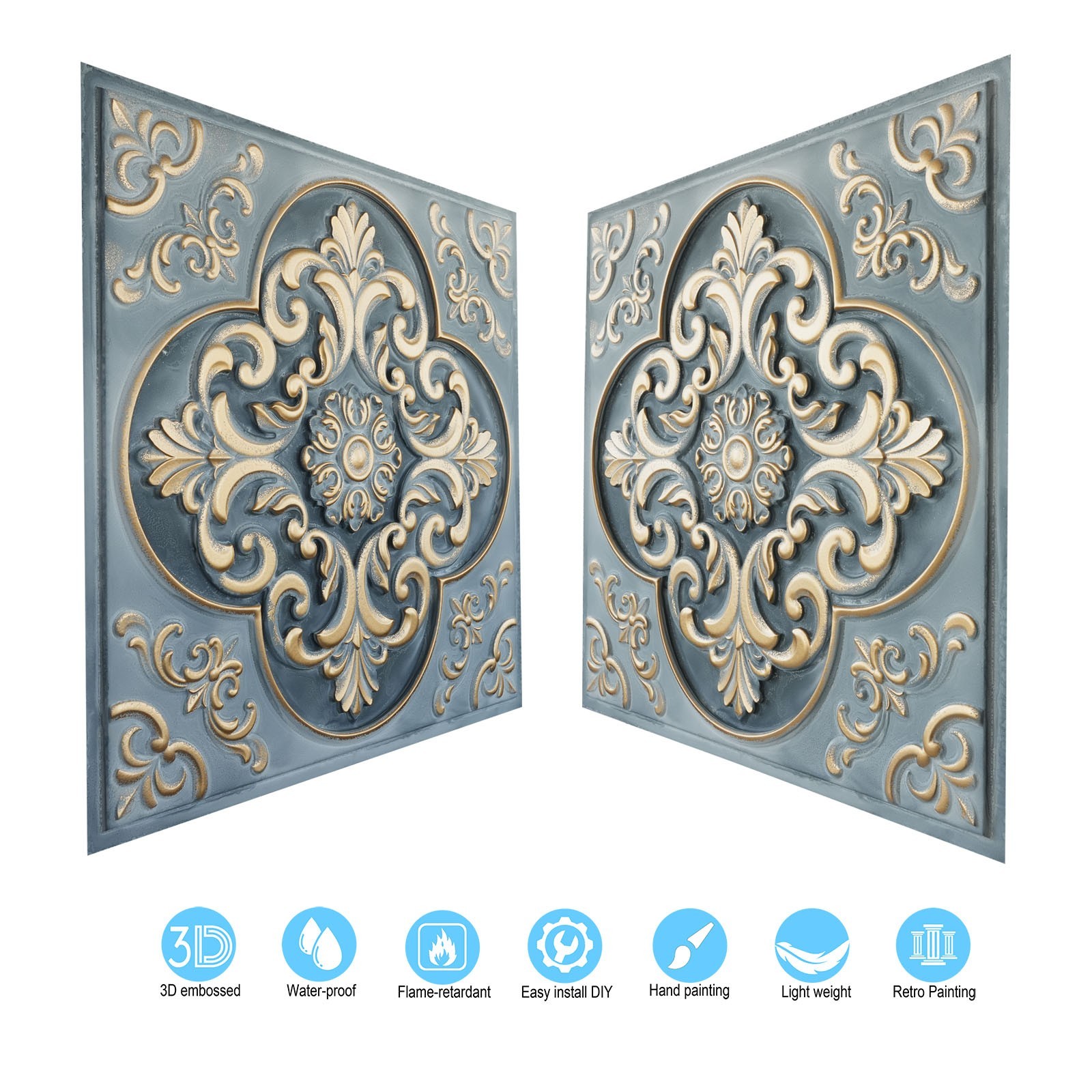 Decorative ceiling tile Emboss interior wall panel for Nightclub PL88 10Pcs