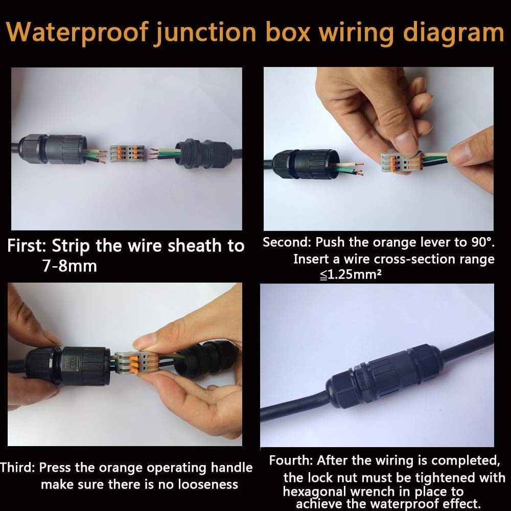 Heavy-Duty Outdoor Junction Box for 2-Core & 3-Core Connections (2-Pack)