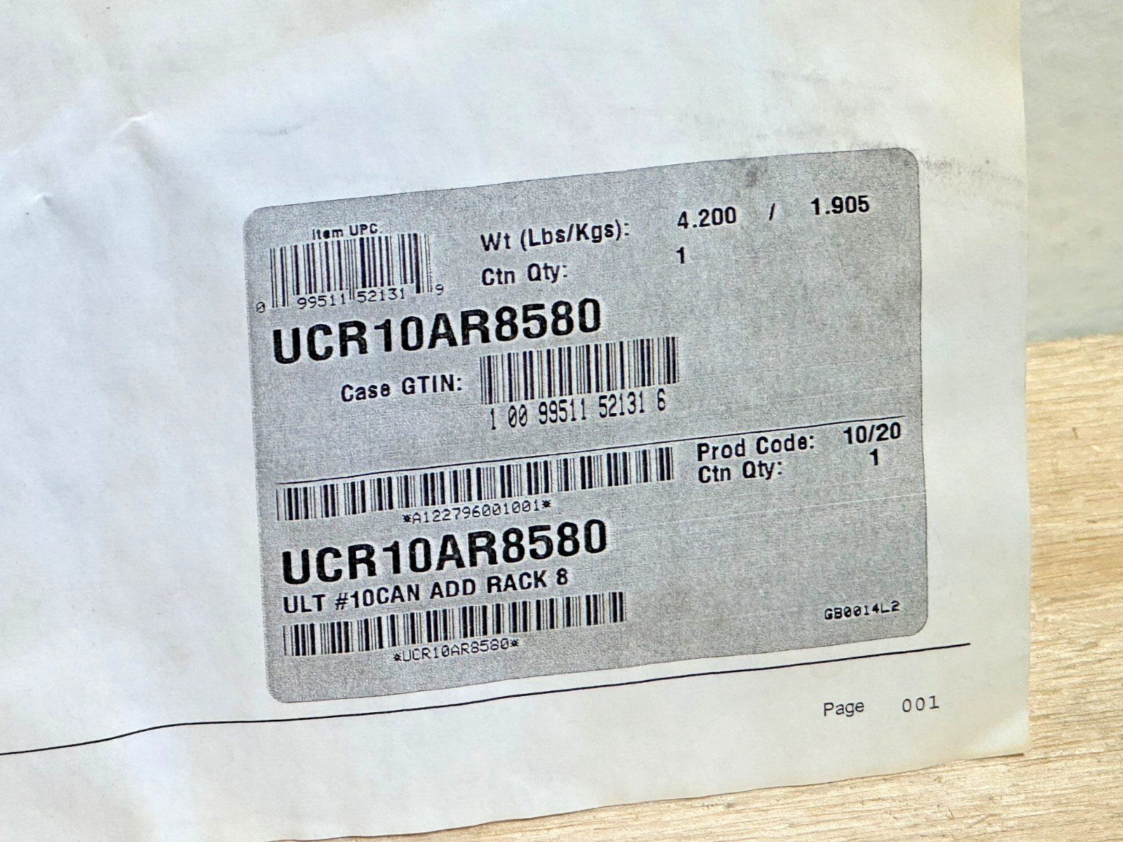 Lot of (4) Cambro UCR10AR8580 Camshelving® Ultimate #10 Can Single Add-On Racks