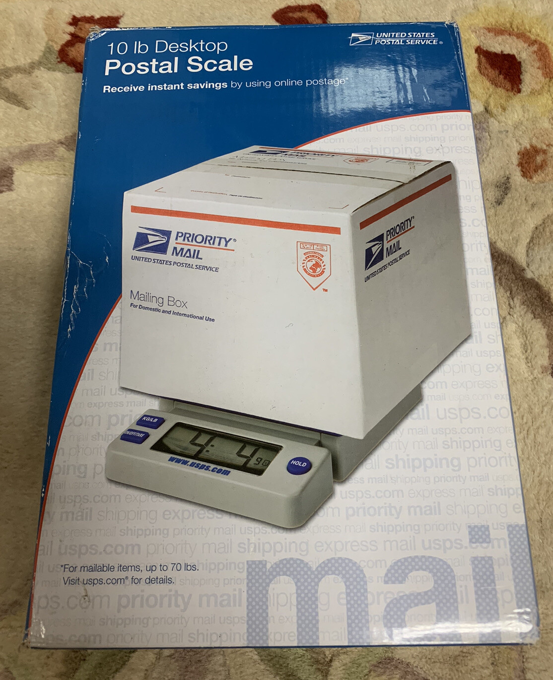 USPS 10 lb. Desk Top Postal Scale Extra Large LCD Digital Electronic ~ NIB