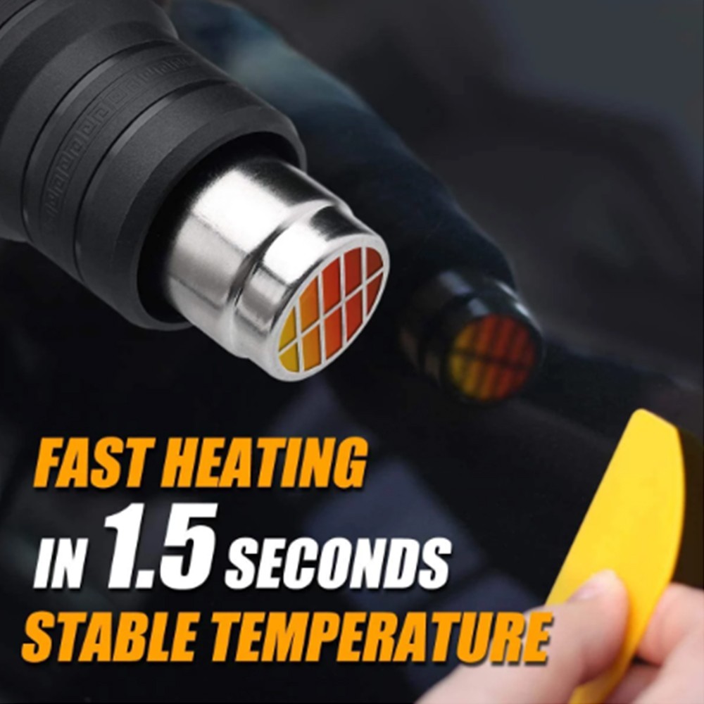 2500W Heat Gun Electric Hot Air Gun Dual Temperature LCD Display 4 Nozzles 110V