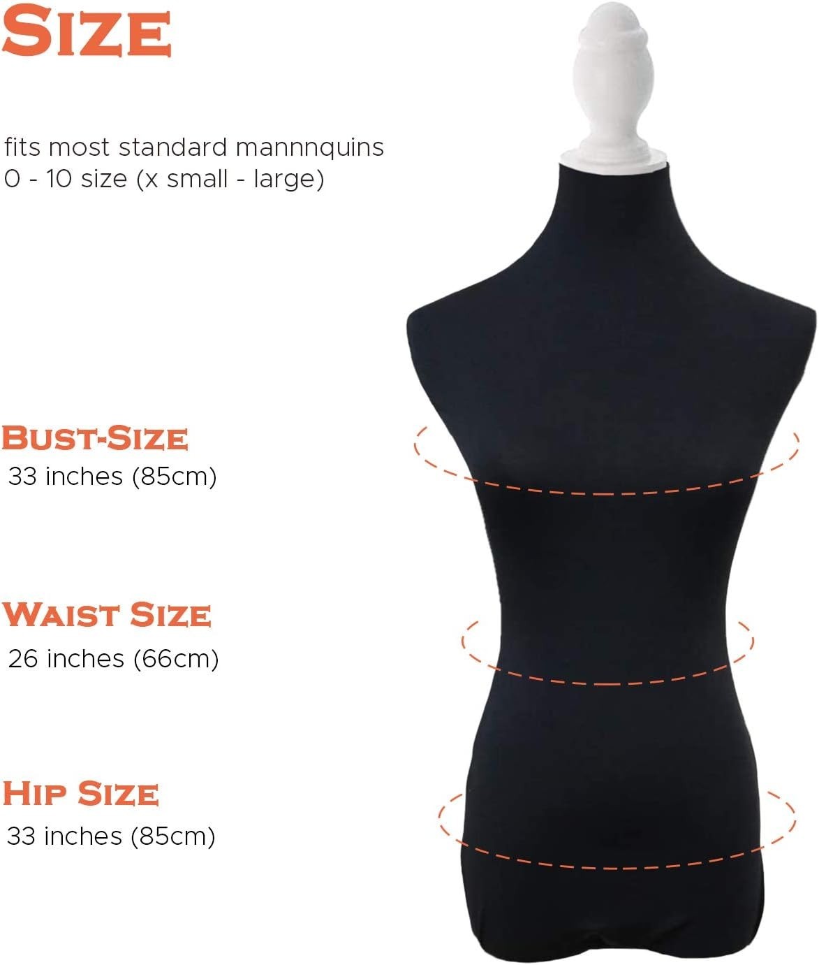 Black Superb Mannequin Fabric Cover, Soft Stretchy, for Fashion Designer Reta…