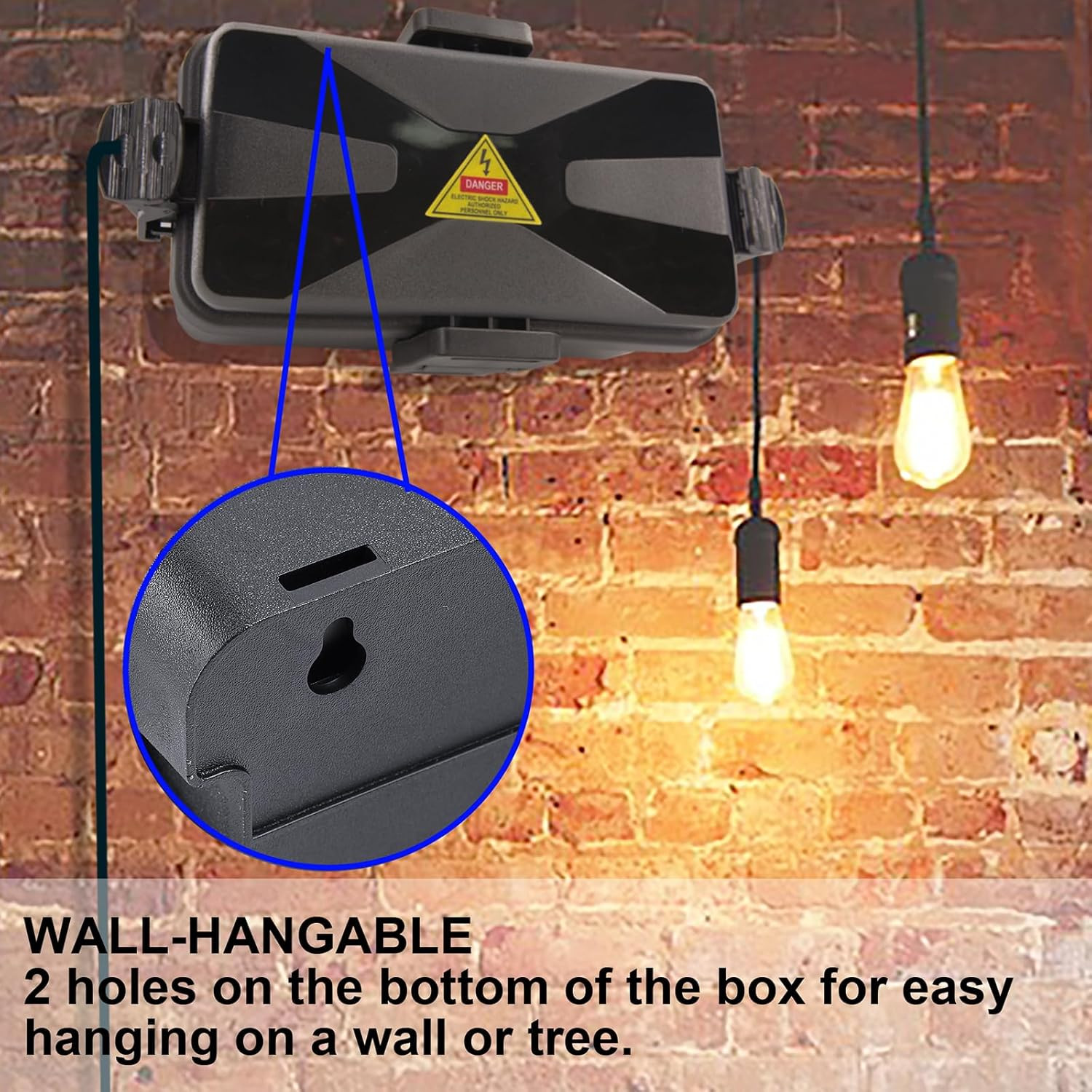 Outdoor Electrical Box Waterproof IP54 Black Outdoor Extension Cord Cover(Inner
