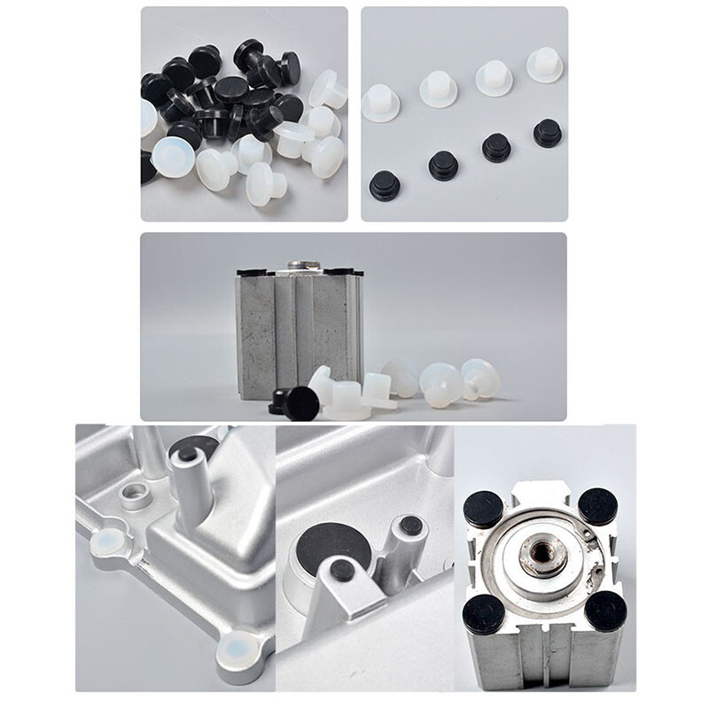 Round Solid Silicone Rubber Seal Hole Plugs Blanking End Caps Seal 3-14mm Black
