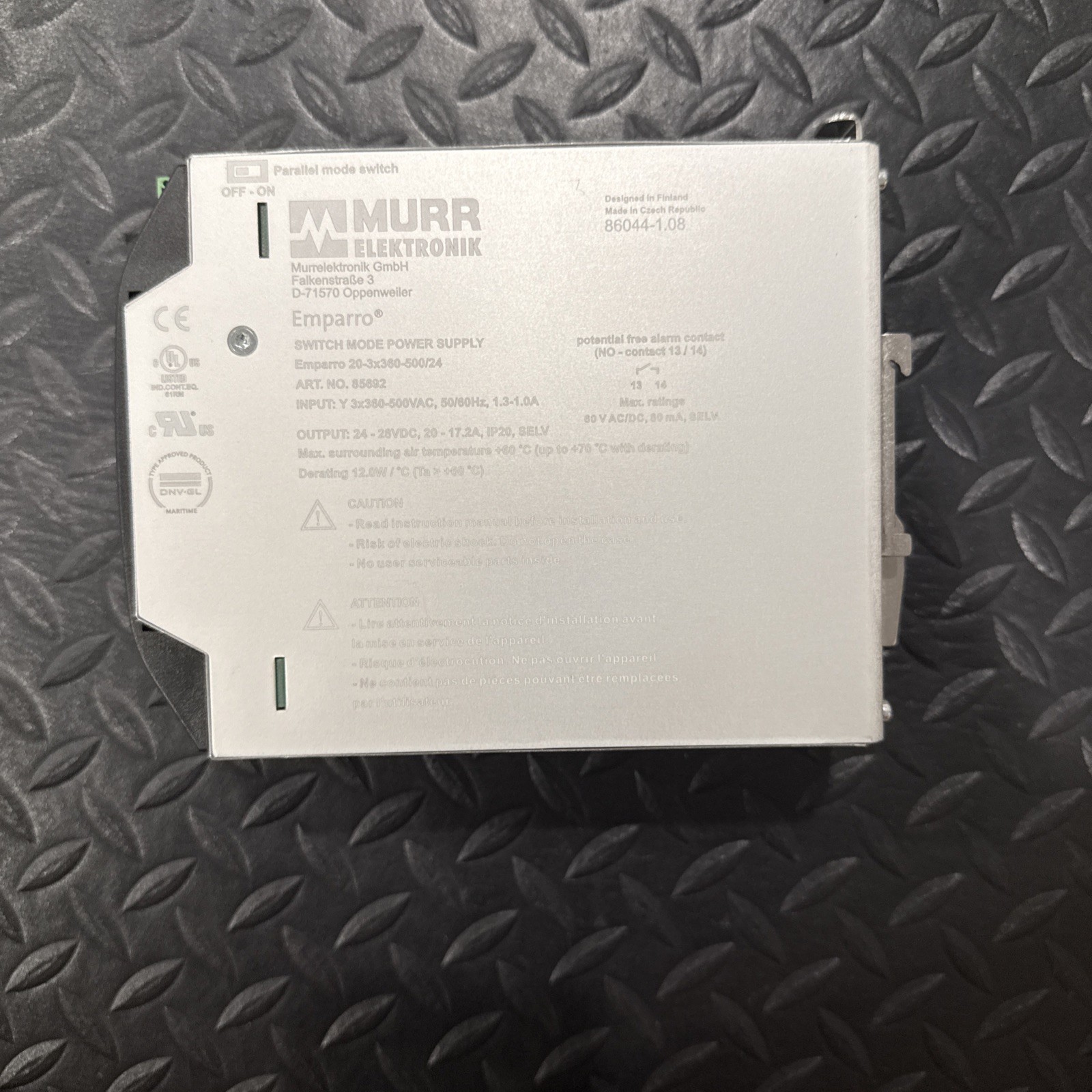 MURR ELEKTRONIK 85692 EMPARRO SWITCH MODE POWER SUPPLY D-71570
