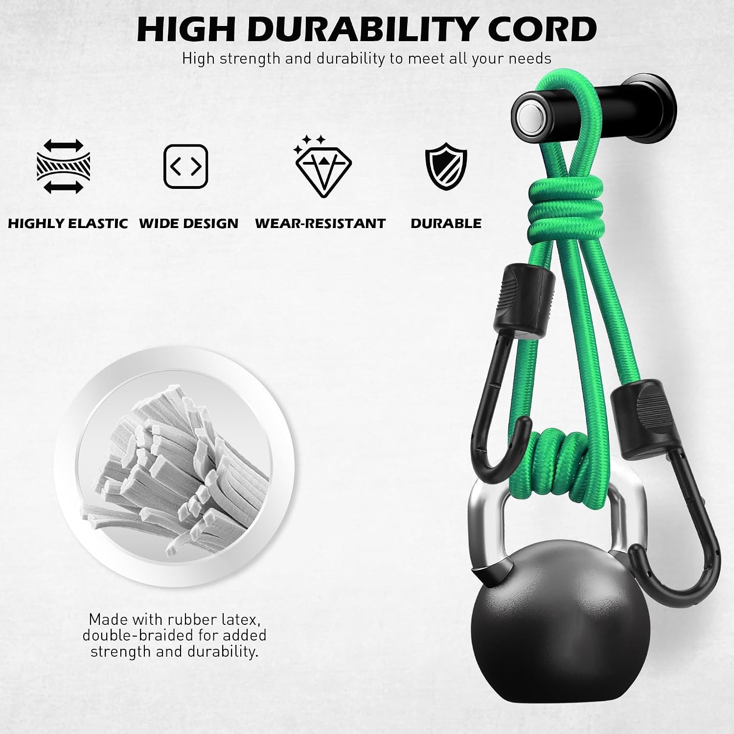 60PCS Bungee Cords Assorted Sizes Heavy Duty Elastic Tie Down Hooks Set