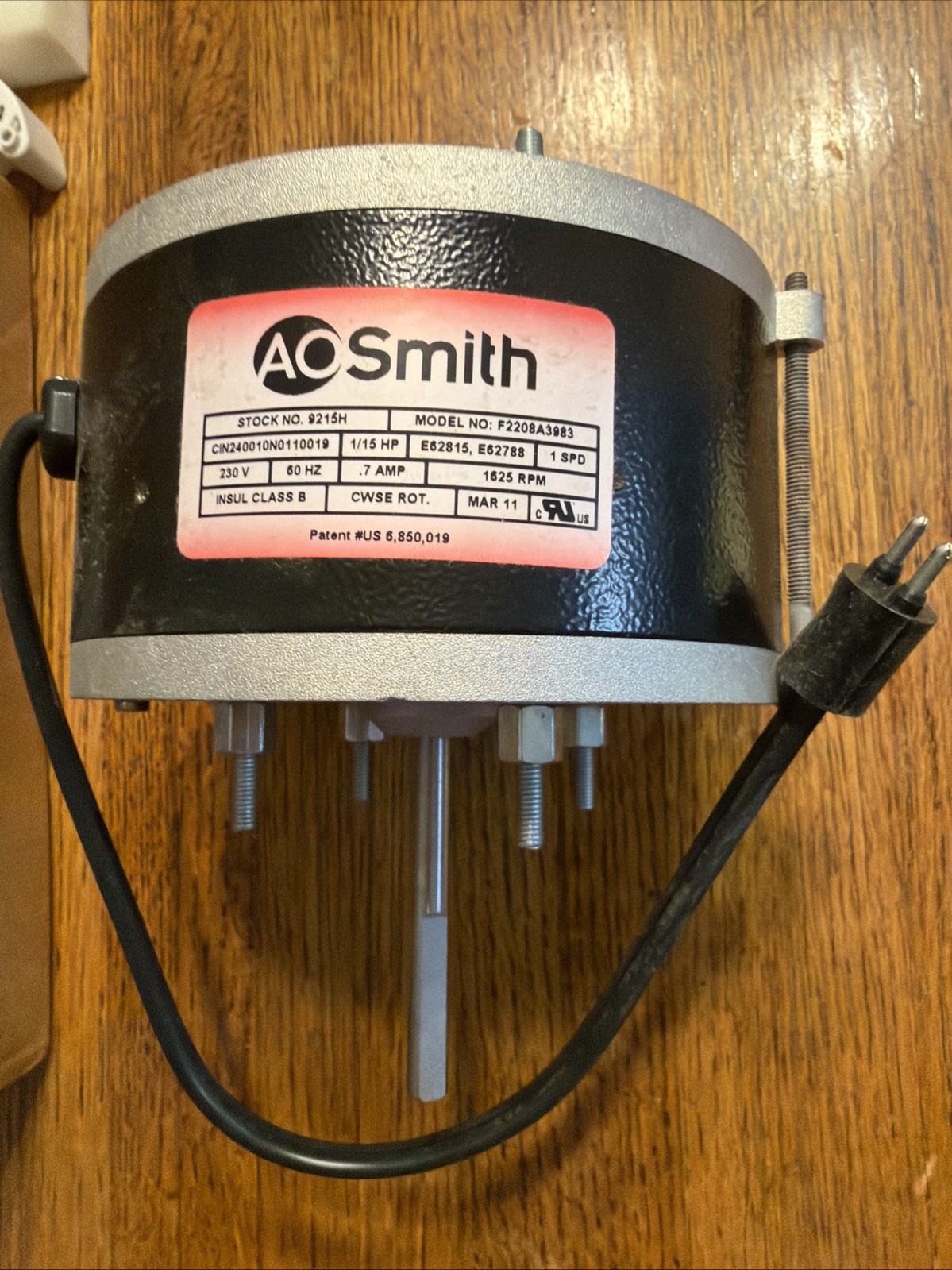 AO Smith Motor 9215h 230v 1/15 Hp