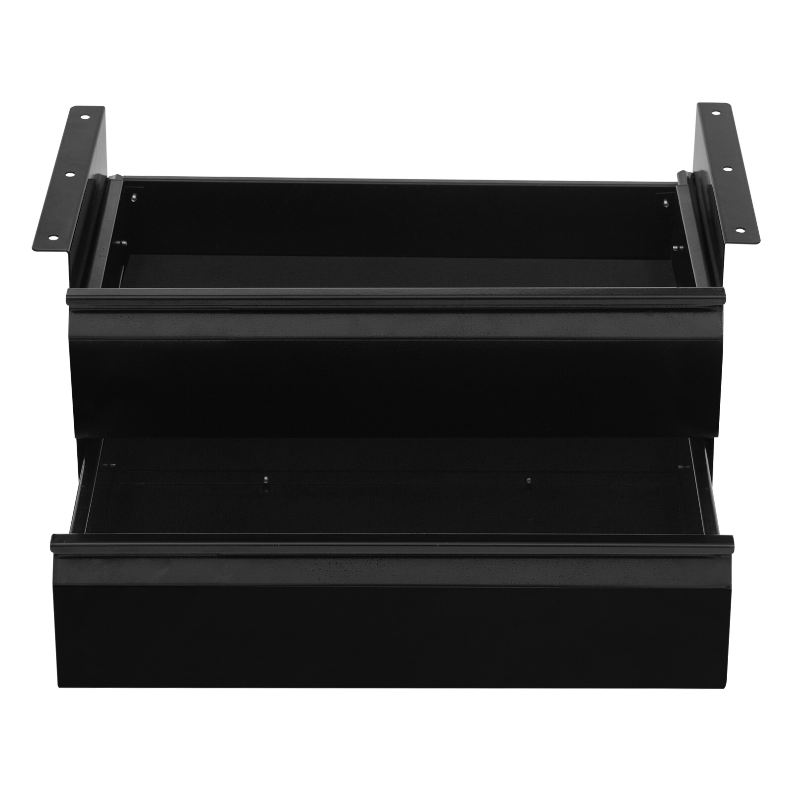 2 Layer Steel Under Desk Drawer Slide Out Dual Tier Under Desk Drawer Organizer