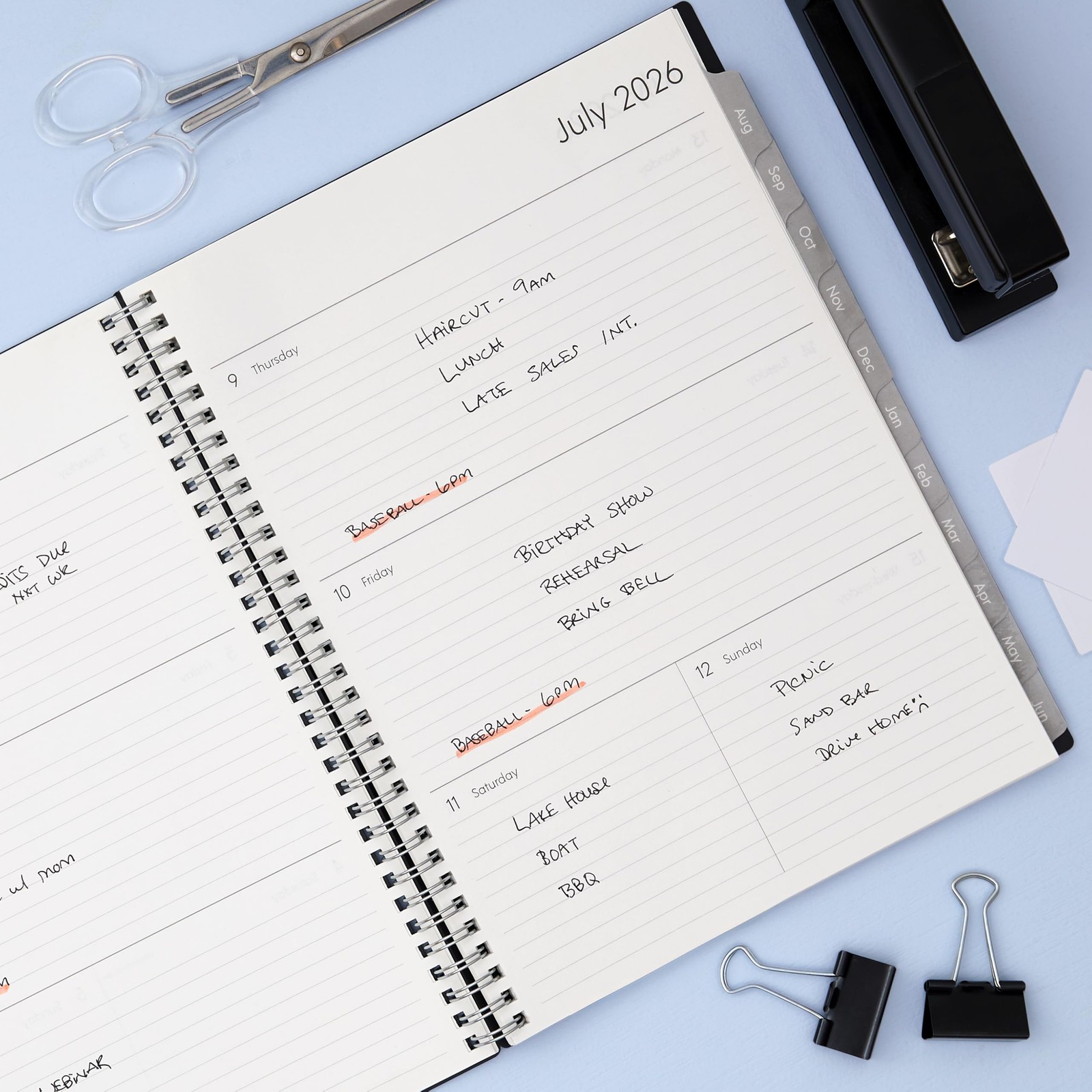 Blue Sky Weekly and Monthly Academic Year Planner Calendar, July – June, 8″ x…