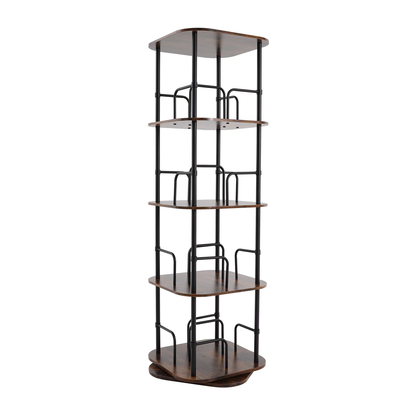 4-Tier Rotating Bookshelf, Book Storage Shelf, Floor Standing Rotating Bookshelf