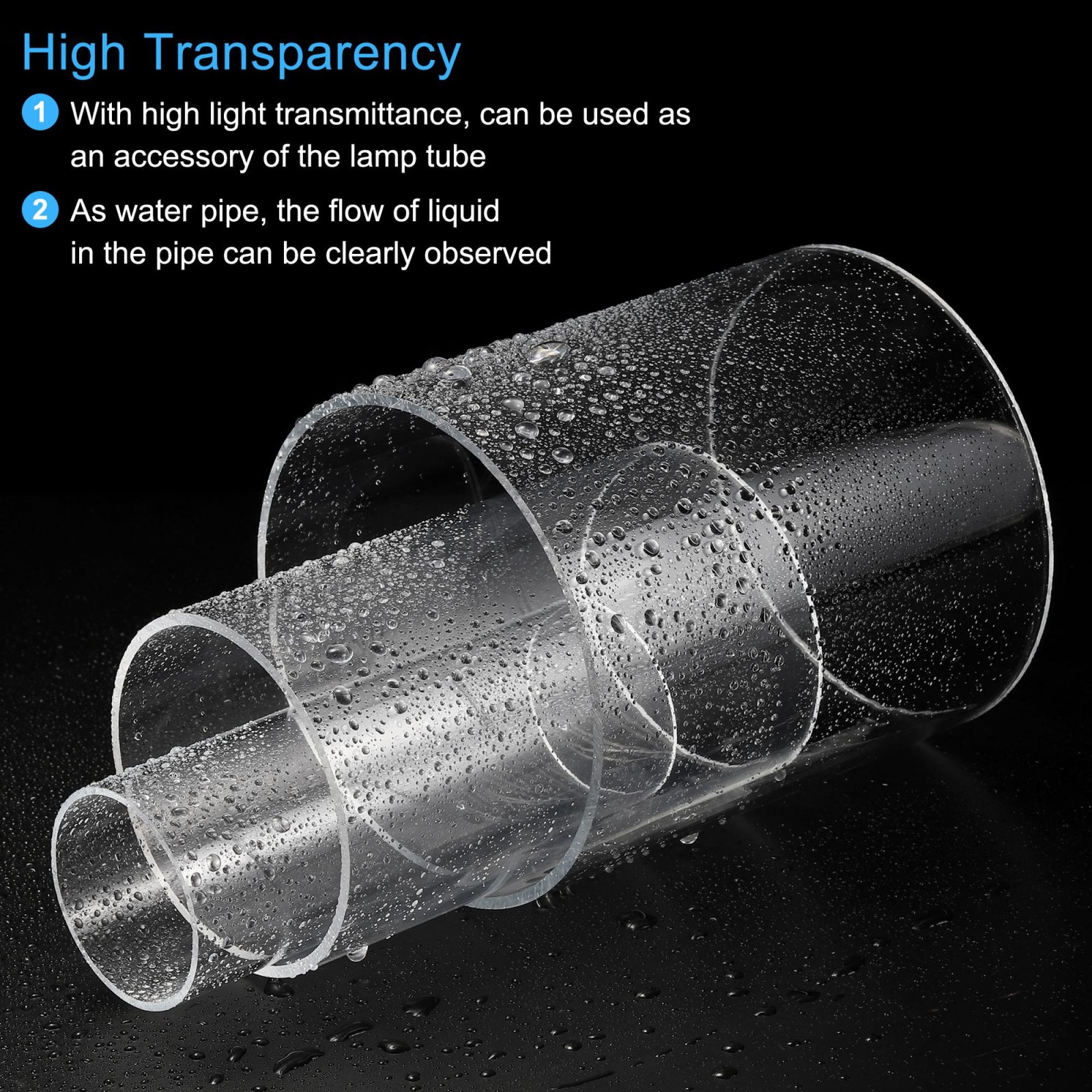 Acrylic Pipe Clear Rigid Tube 145mm ID 150mm OD 6″ for Lamps and Lanterns