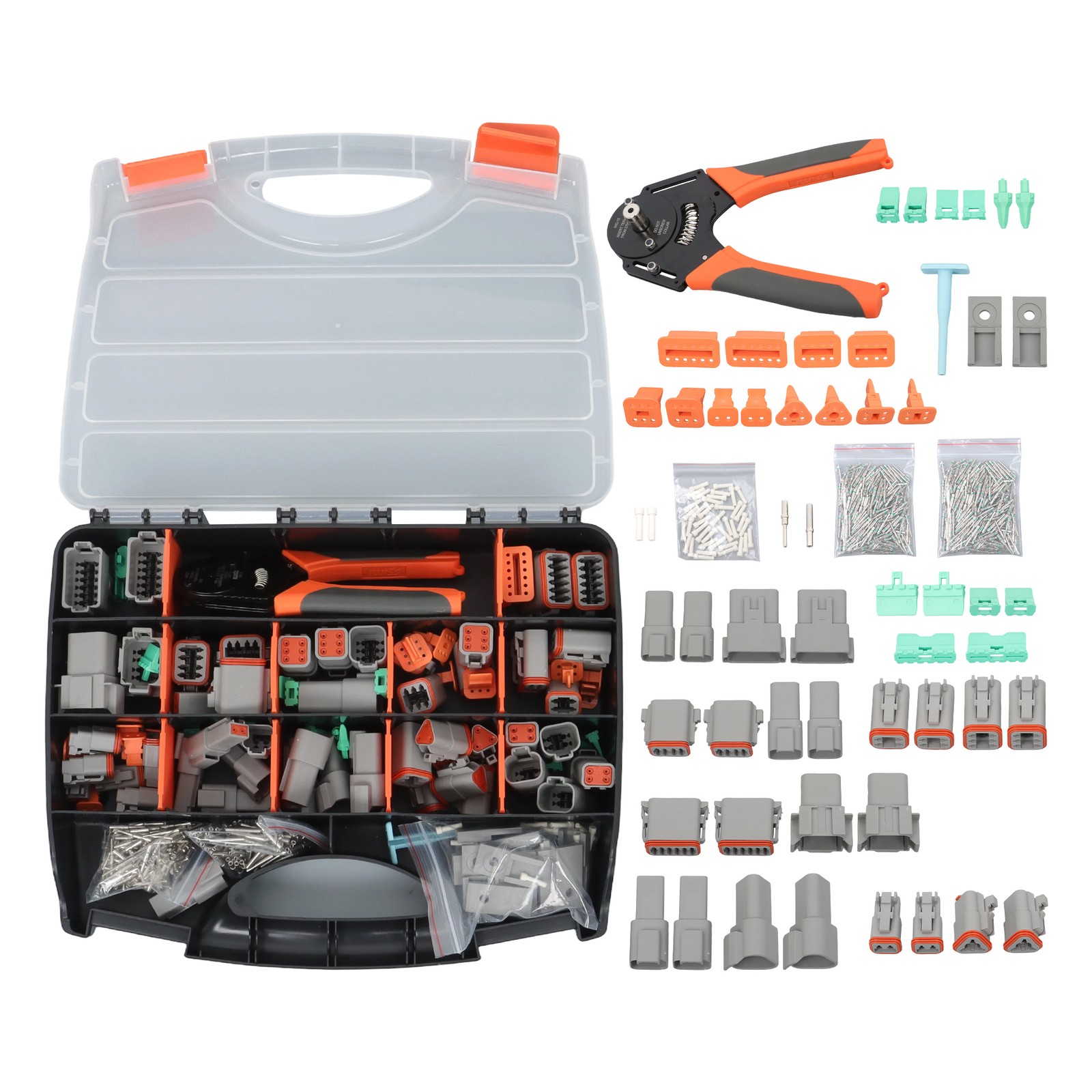 2-12 Pin DT Connector Kits Solid Contacts with Crimping & Removal Tools DT06-2S