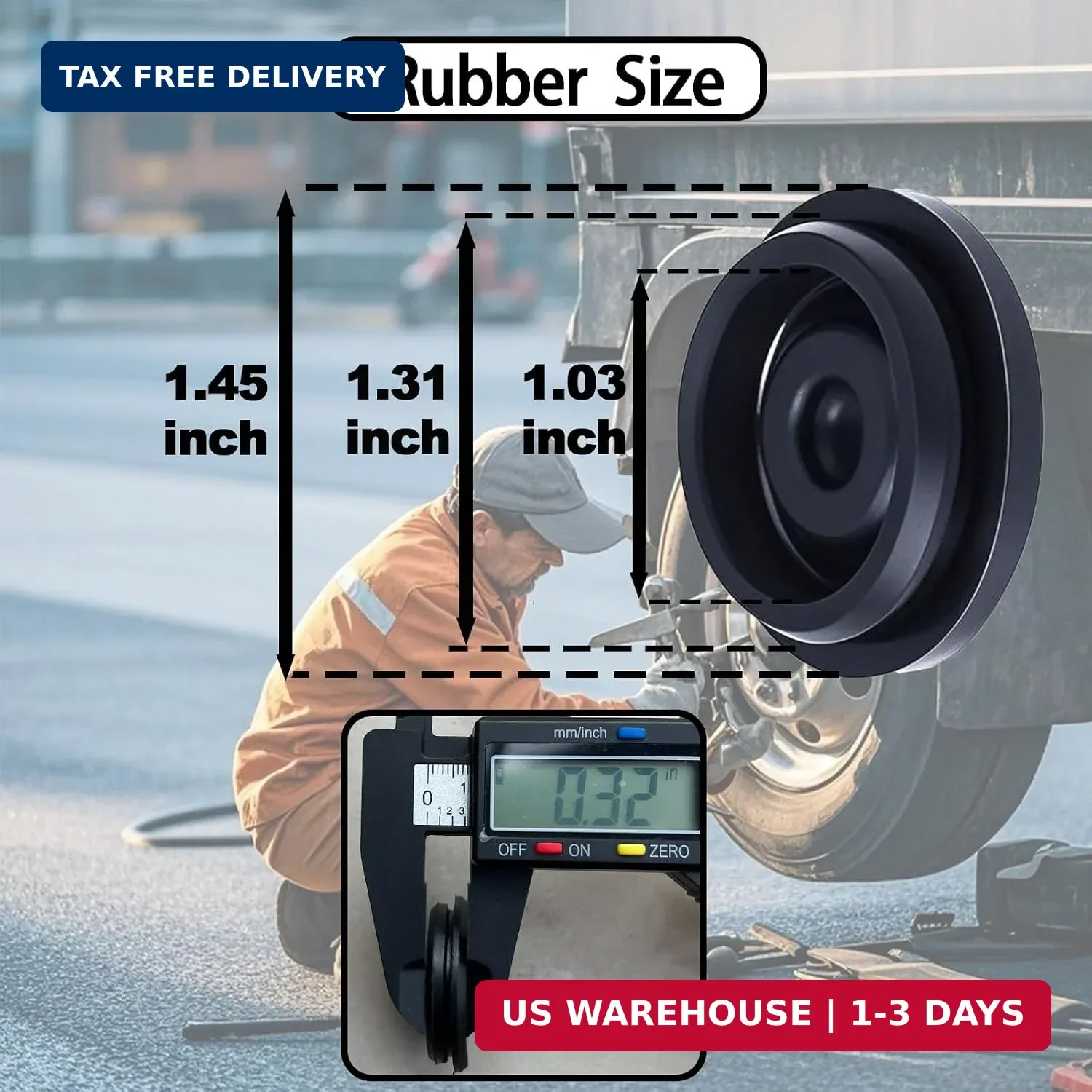 Trailer Hub Cap Plugs, Grease Rubber Plugs for 1.98″/2.44″/2.72″ Trailer Axle Ca