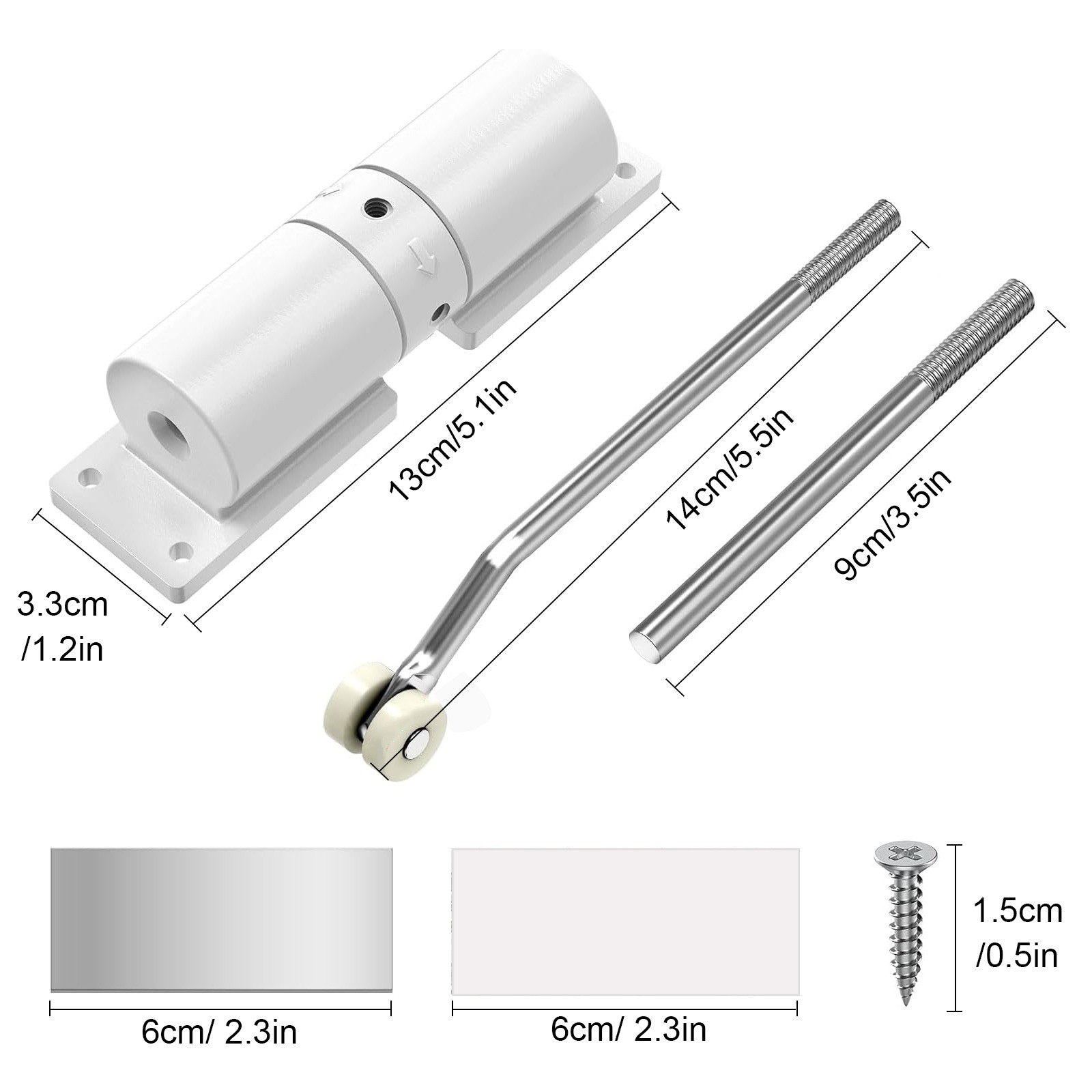 Universal Door Closer with Adjustable Spring Heavy Duty 45-90lbs for Residential