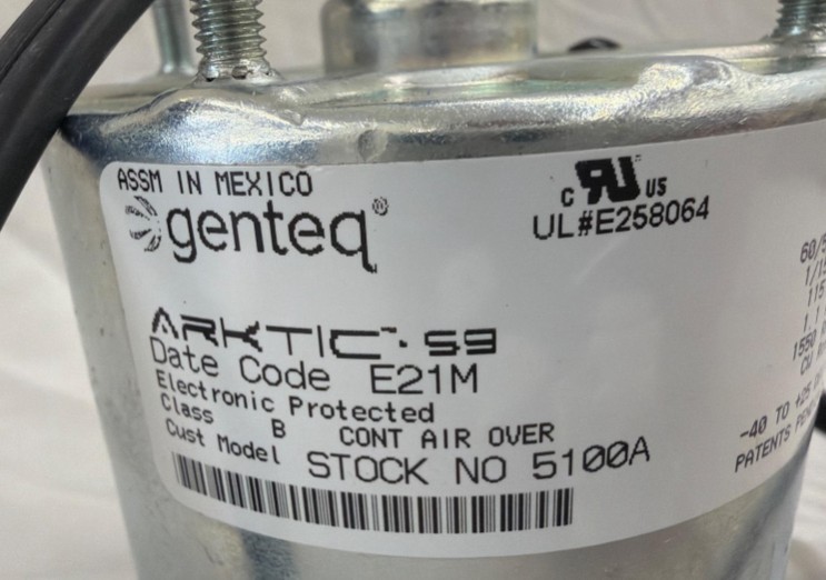 NEW Morrill Motors Arktic 59 Motor 5SME59BVA1036, 1/15 HP, 115V, 1550/800 RPM