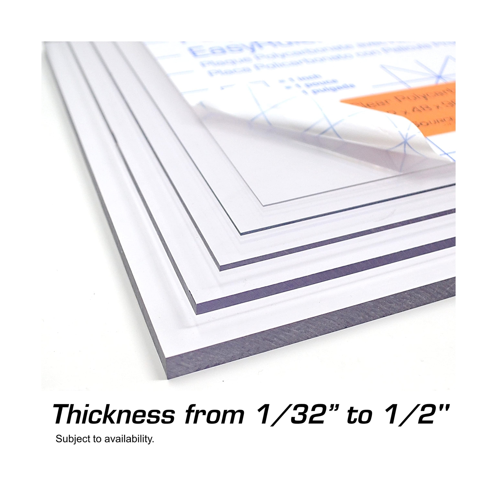 Polycarbonate Plastic Sheet 40″ x 48″ X 0.177″ (3/16″) Exact with EasyRuler F…