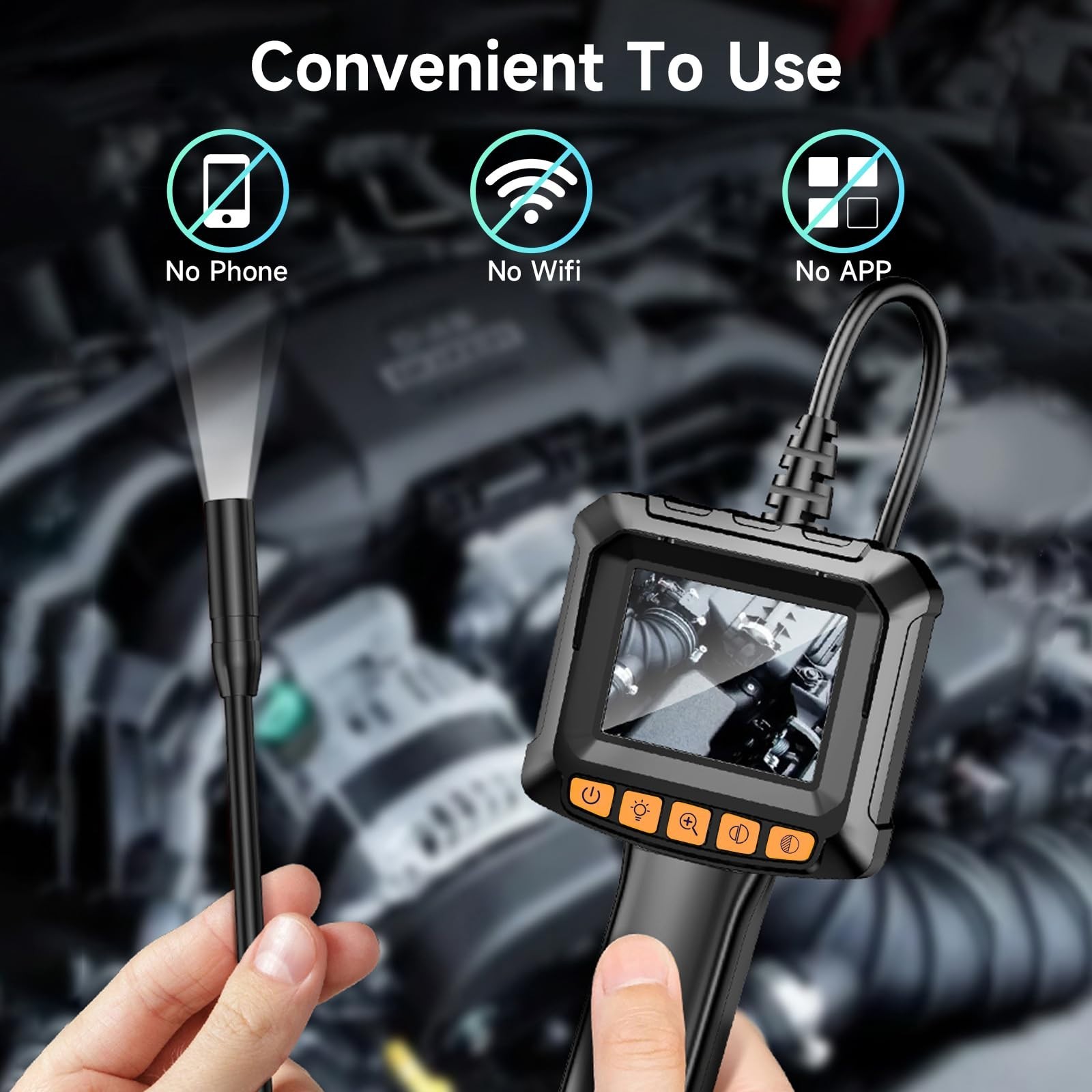Endoscope Borescope Camera with Light, 16.5ft Waterproof Snake Inspection Camera