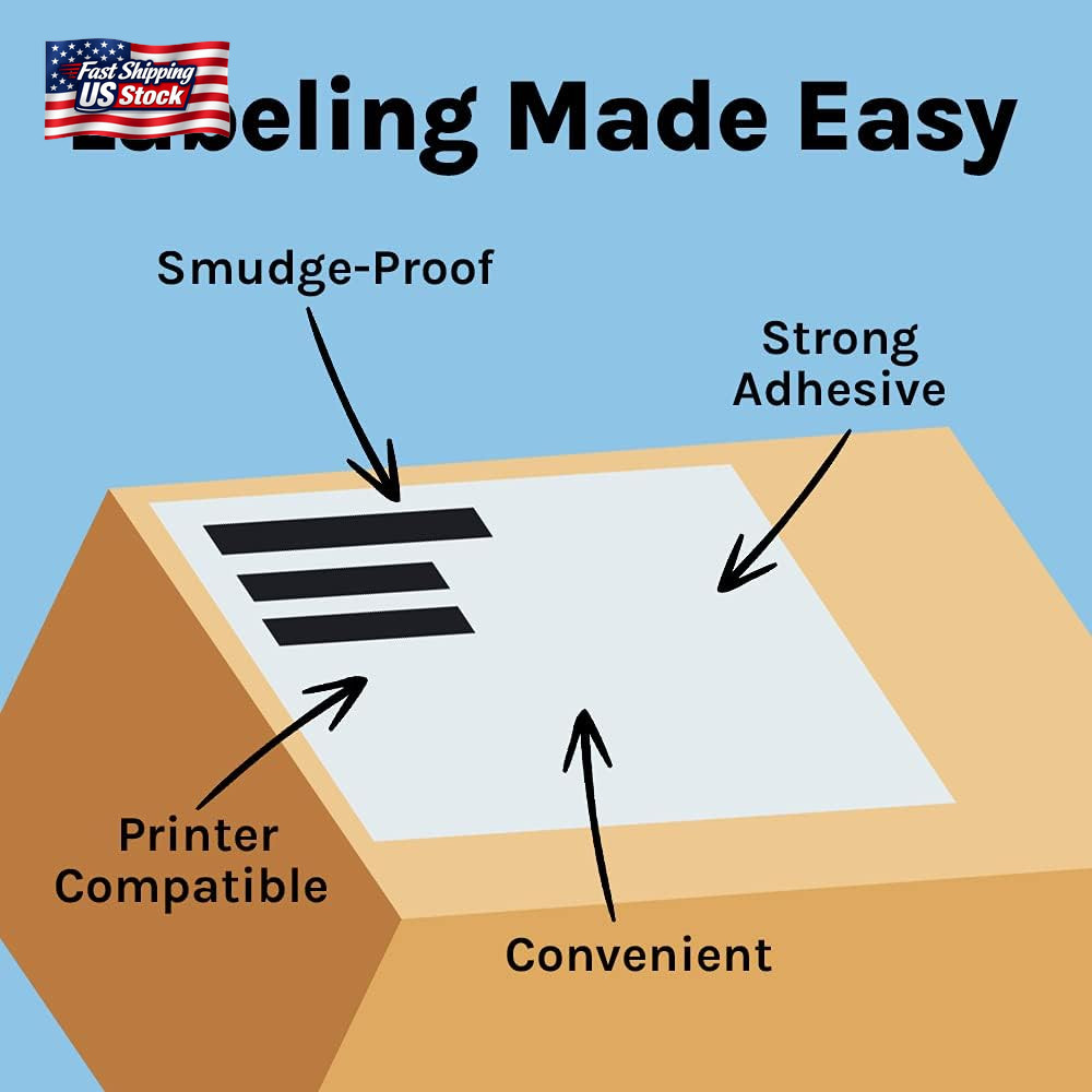 Premium Label Supply White Sticker Full Sheet Shipping Labels – 8.5″ X 11″ – Las