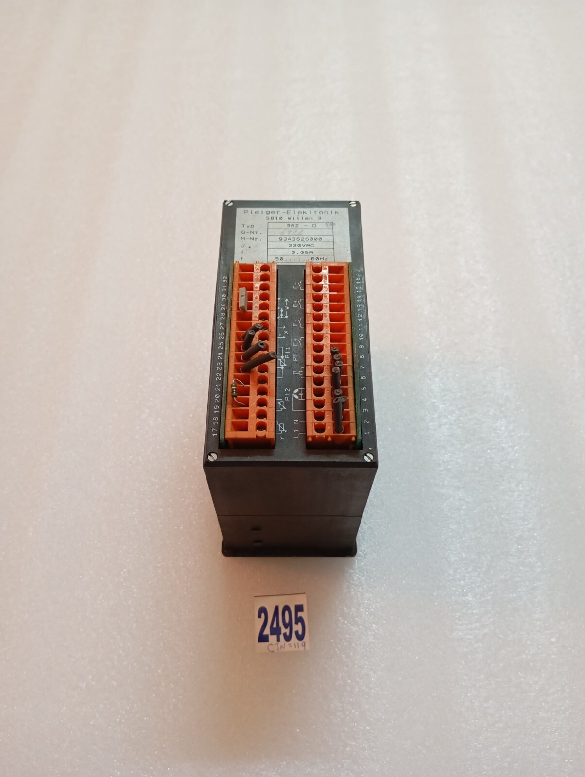 PLEIGER-ELEKTRONIK TYP:362-D CONTROLLER 9343626000 220VAC 0.05A 50-60Hz