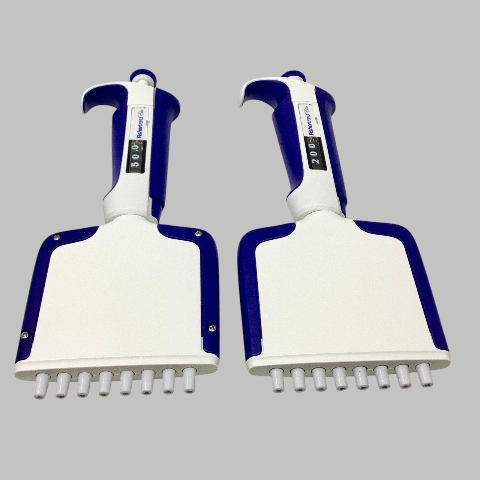 Lot of 2 Fisherbrand Elite 5-50 30-300µL 8-Channel Pipette