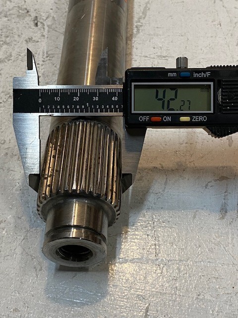Input Shaft 18-1/2″ Long 52mm OD End 41 Teeth 20mm ID 30mm OD End 33 Teeth