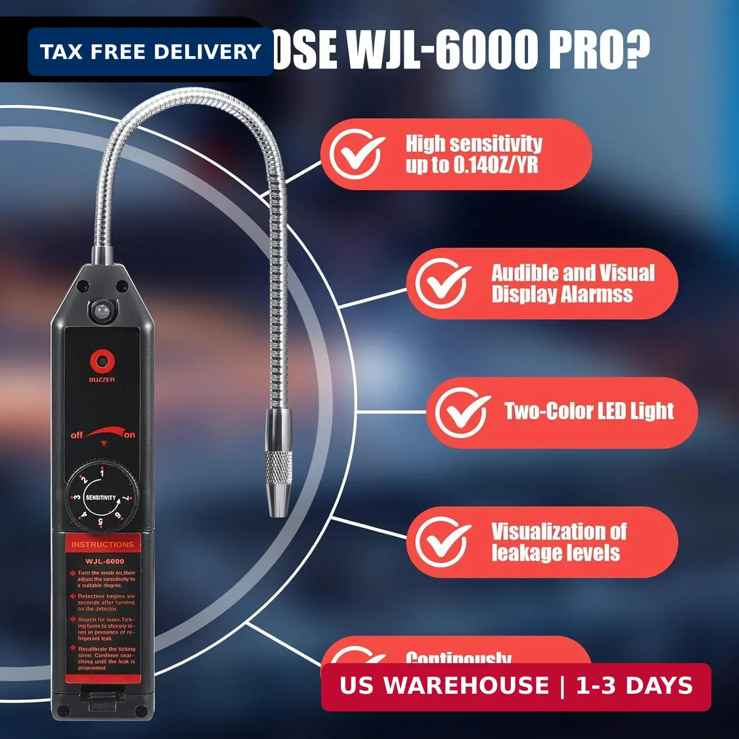 Tellegloww Ac Leak Detector Kit, R1234yf R134a R410a, Refrigerant Leak Detector