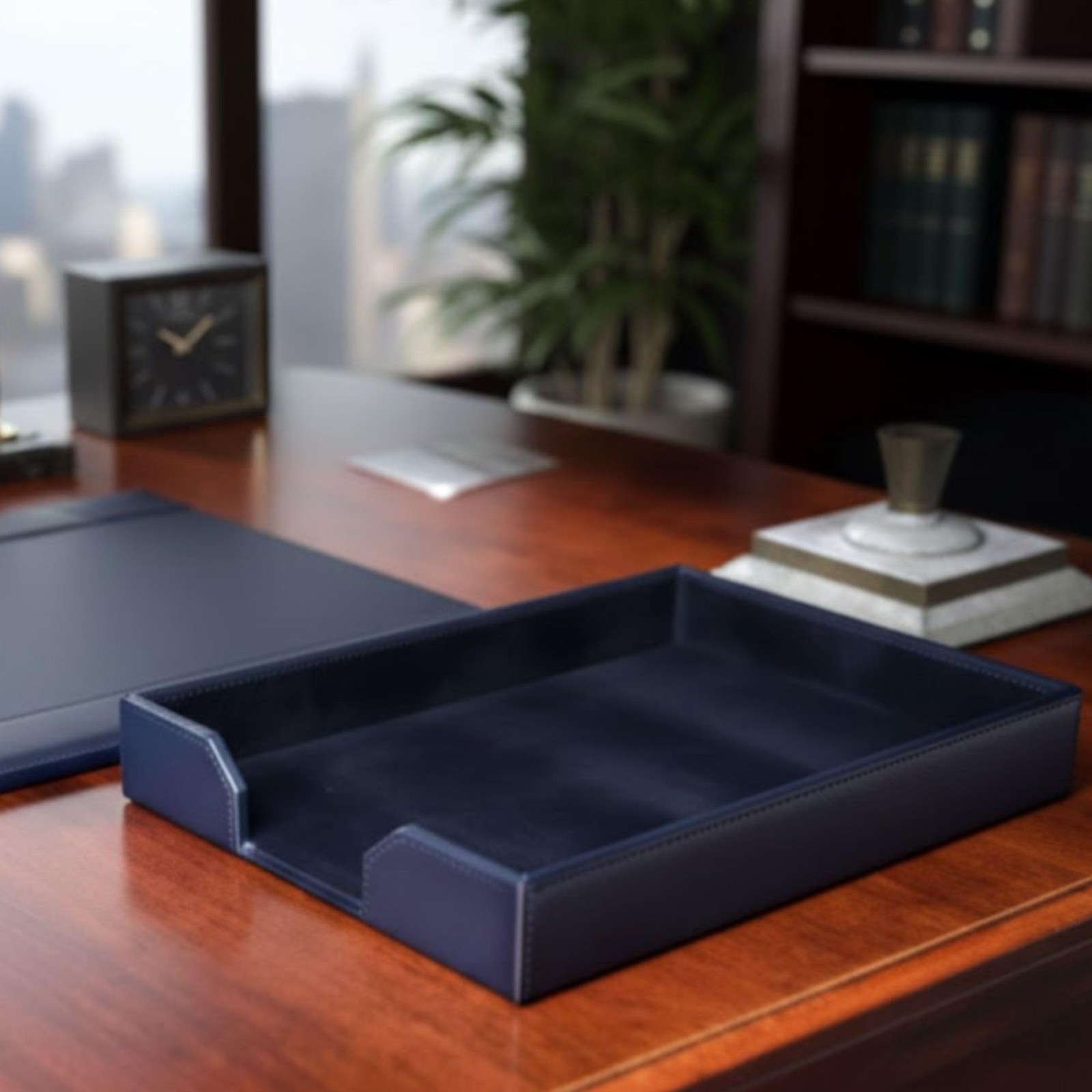 Dacasso Bonded Leather Desktop Letter Tray – Luxury Letter Holder Paper