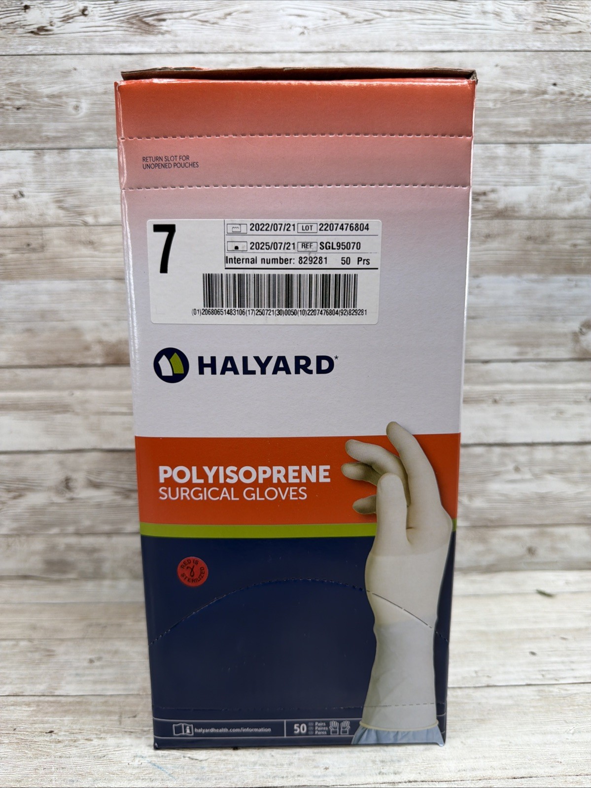 HALYARD Polyisoprene Surgical Gloves Sterile *200 pair* Size: 7 *See Date*7-25