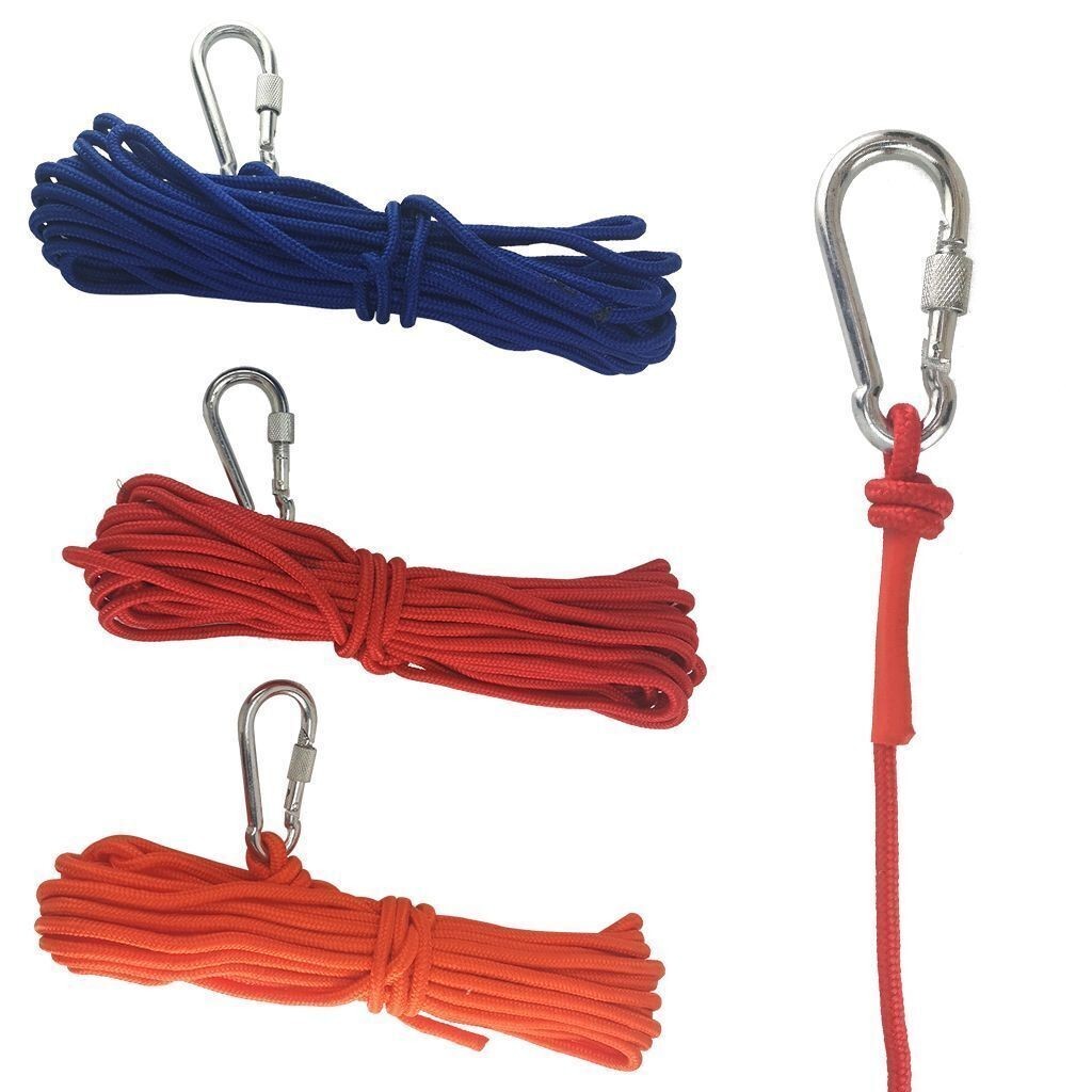 500/700lbs Double Sided Fishing Magnet Kit Super Strong Neodymium Carabiner Rope