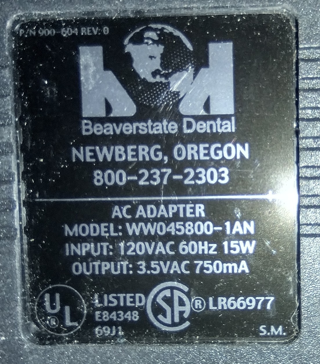 Beaverstate 016-001 Handpiece Illumination Transformer 110 VAC