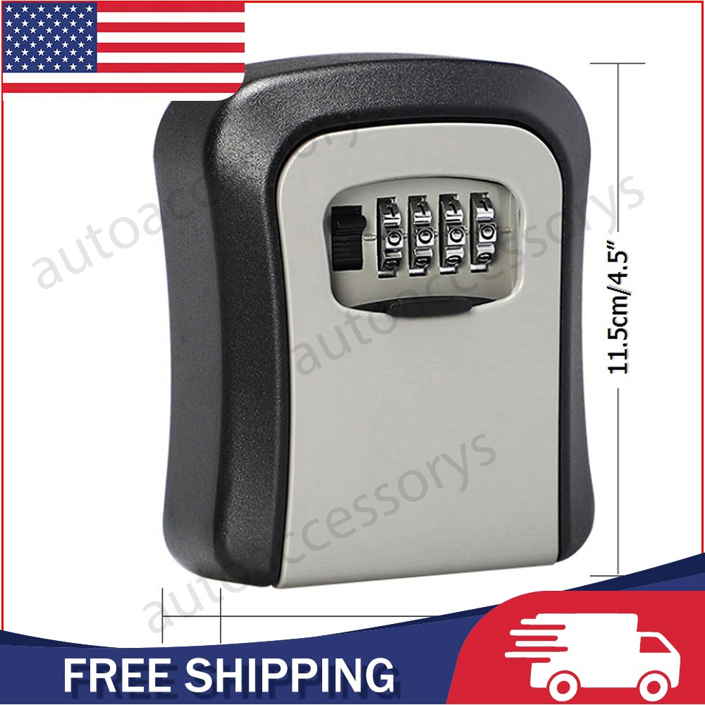 4 Digit Key Safe Lock Box Combination Wall Mount Security Storage Case Organizer