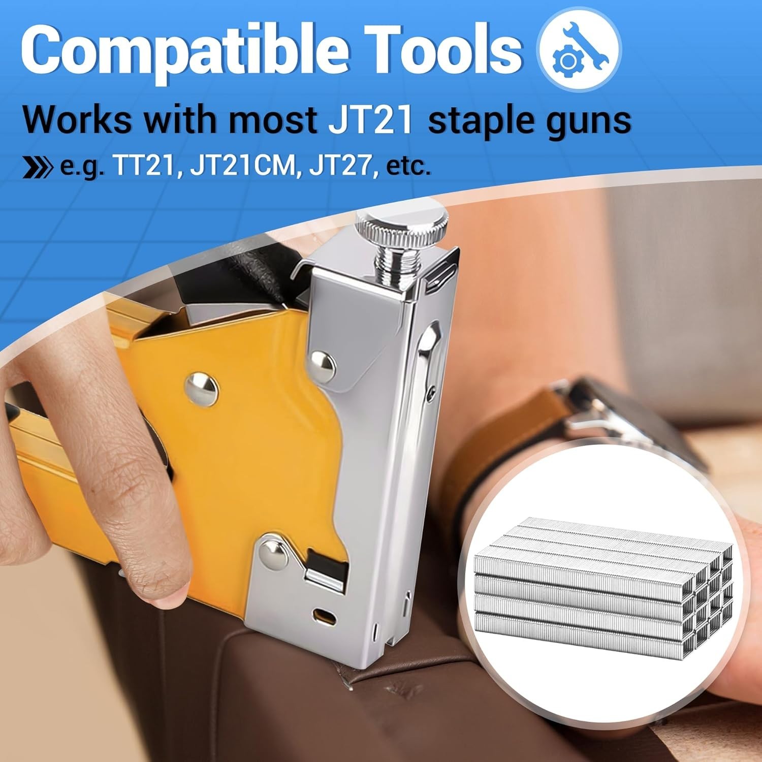 1,600 Counts JT21 Staples, 7/16″ Crown 1/4″ Length Galvanized Upholstery Staples