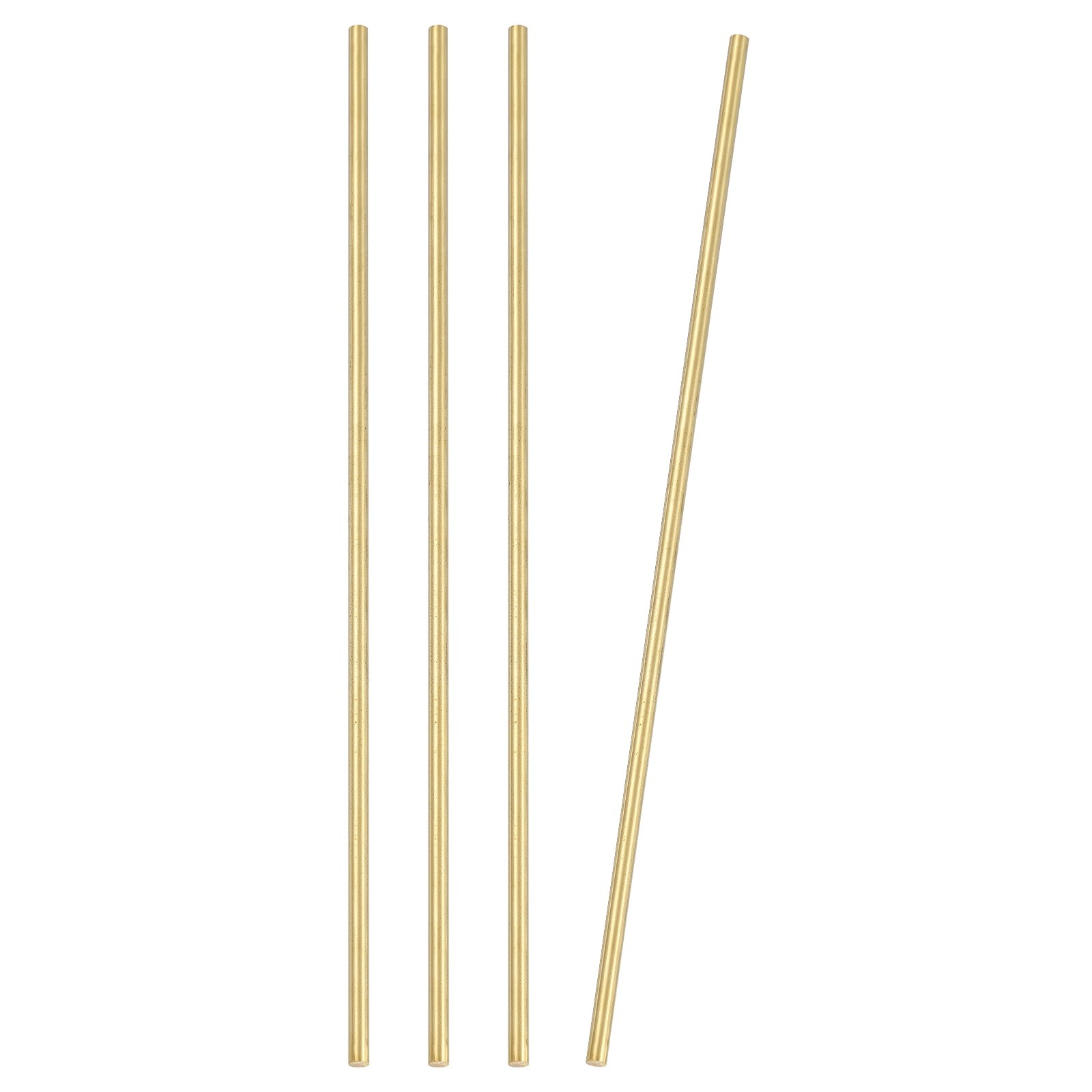 4 Pcs 6mm Dia. 32cm / 12.6 Inch Length Round Brass Rods, Brassy