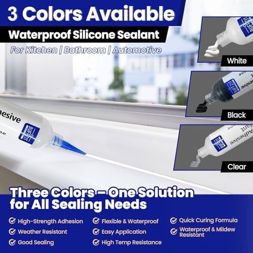RTV Silicone Adhesive Sealant – 100% Silicone Waterproof Caulk, Strong Bond, …
