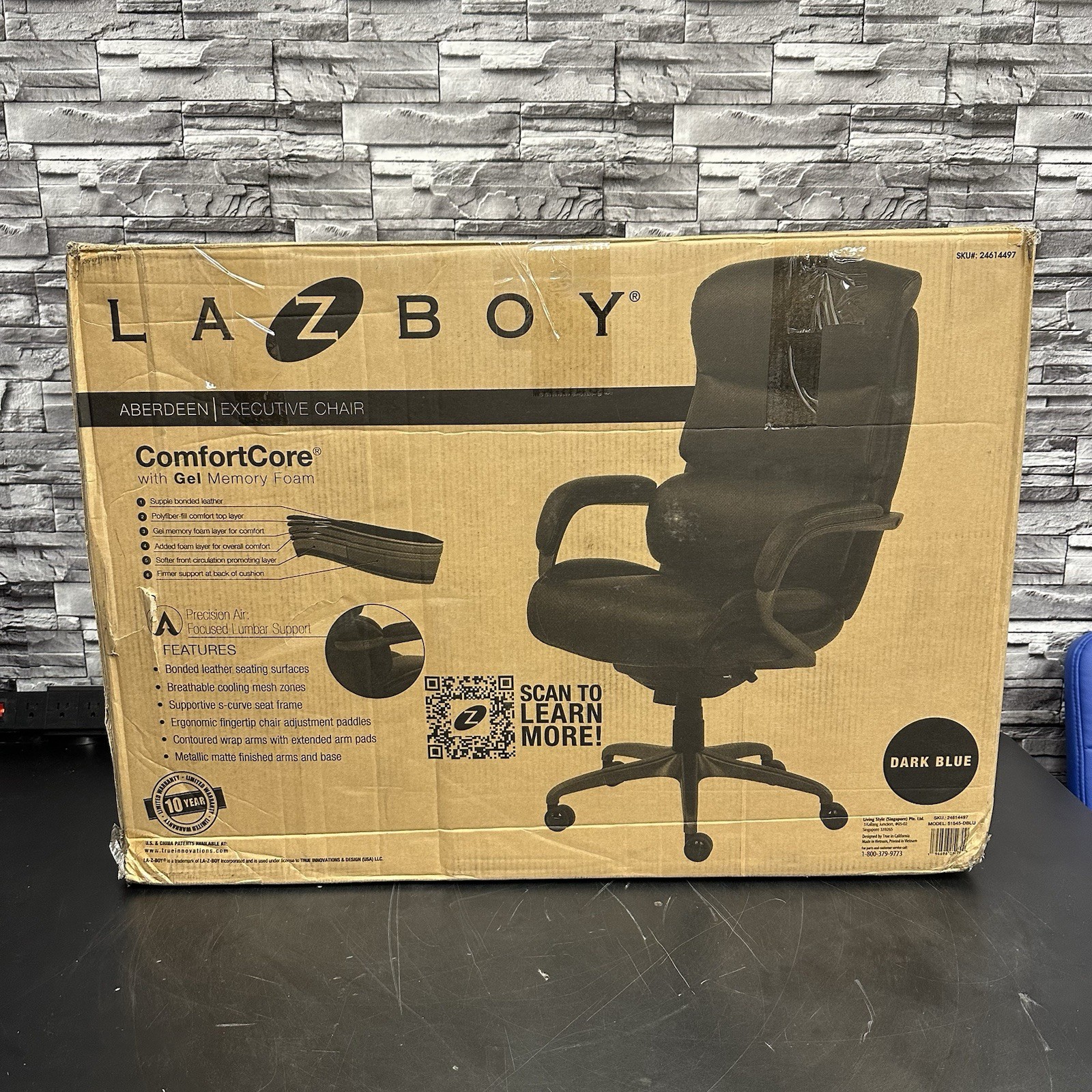 La-z-boy Aberdeen Executive Chair – Dark Blue – 51545-DBLU