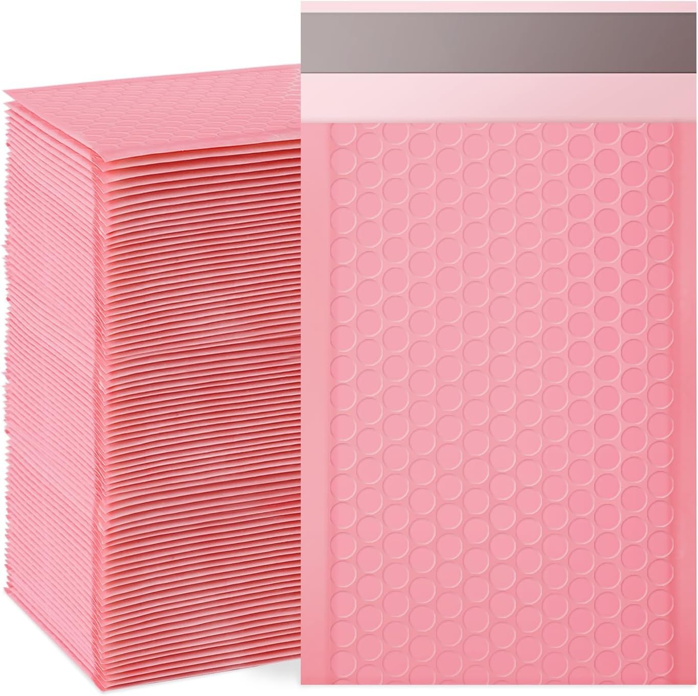Pink Bubble Mailers, 4×7 In, Pack of 100 – Waterproof Self-Seal Envelopes