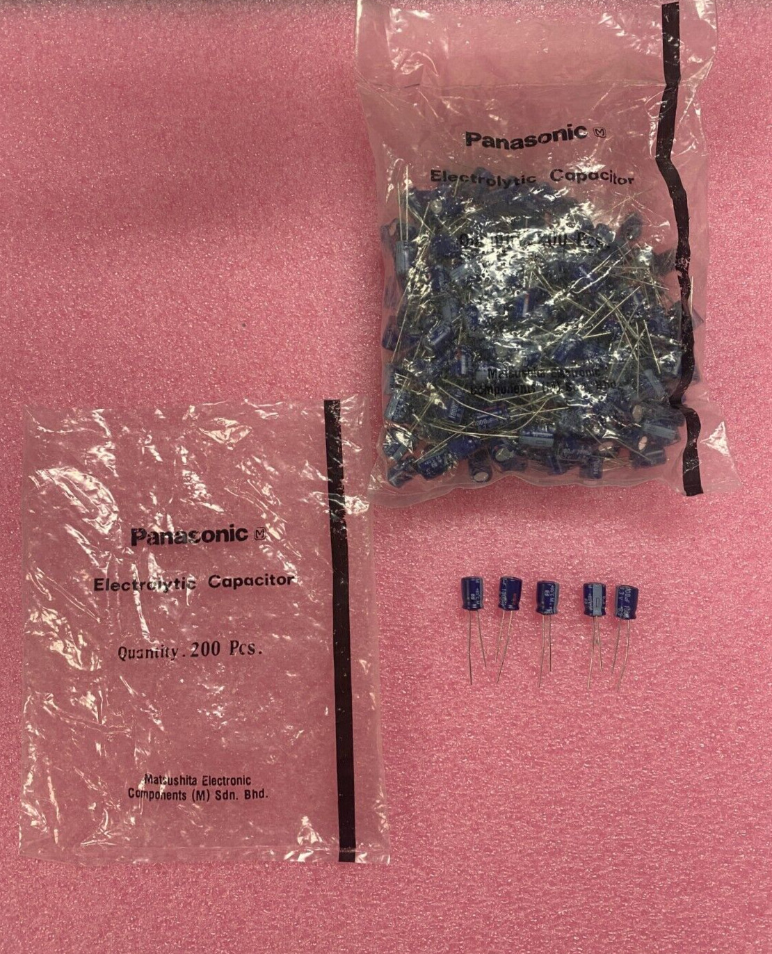 5pcs PANASONIC 1000uF 6.3V 85°C(185°F) Radial Electrolytic Capacitor ECE-A0JU102