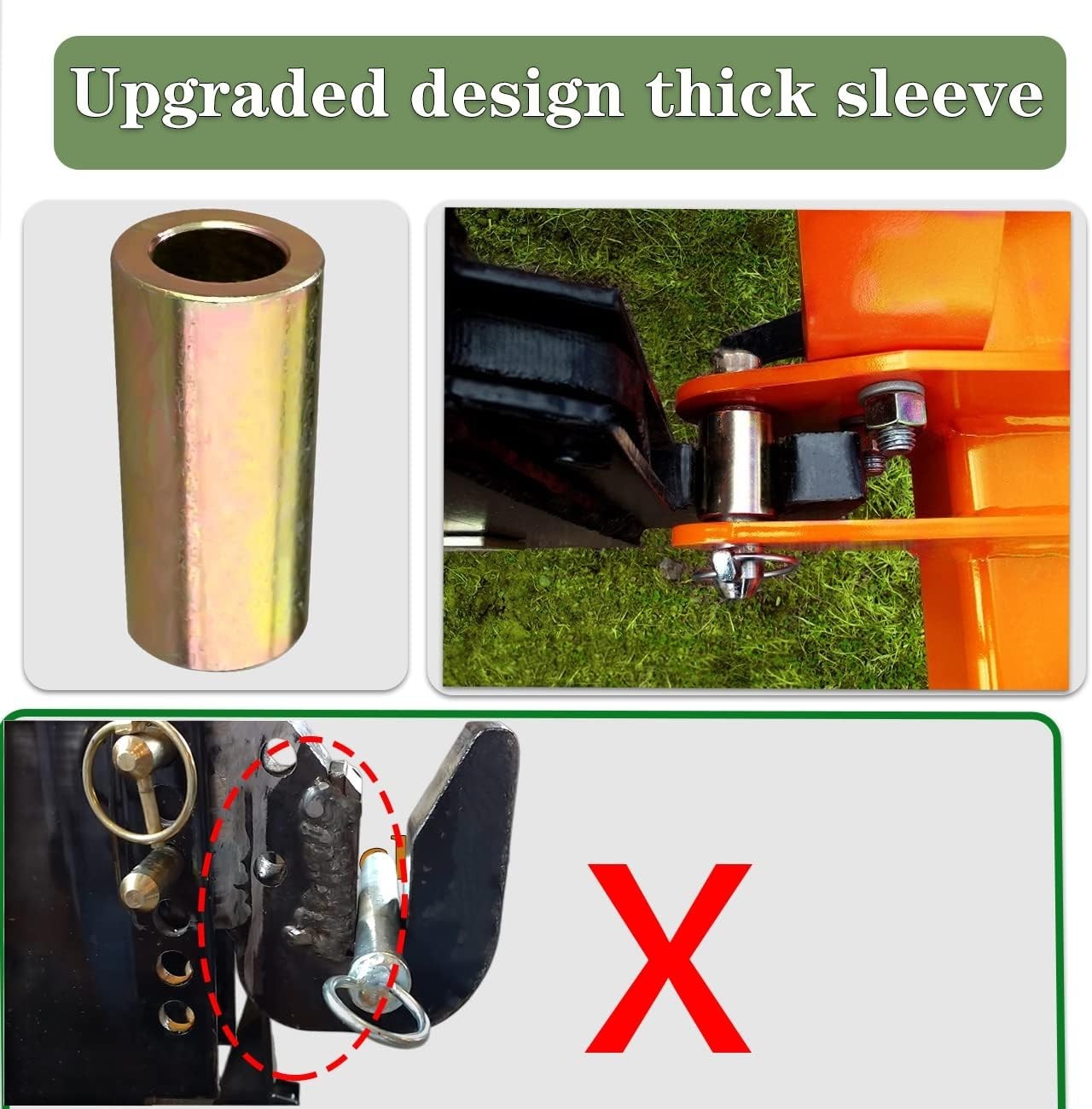 Quick Hitch Adapter with Adjustable Sleeve for Category 1 Tractors and Equipment