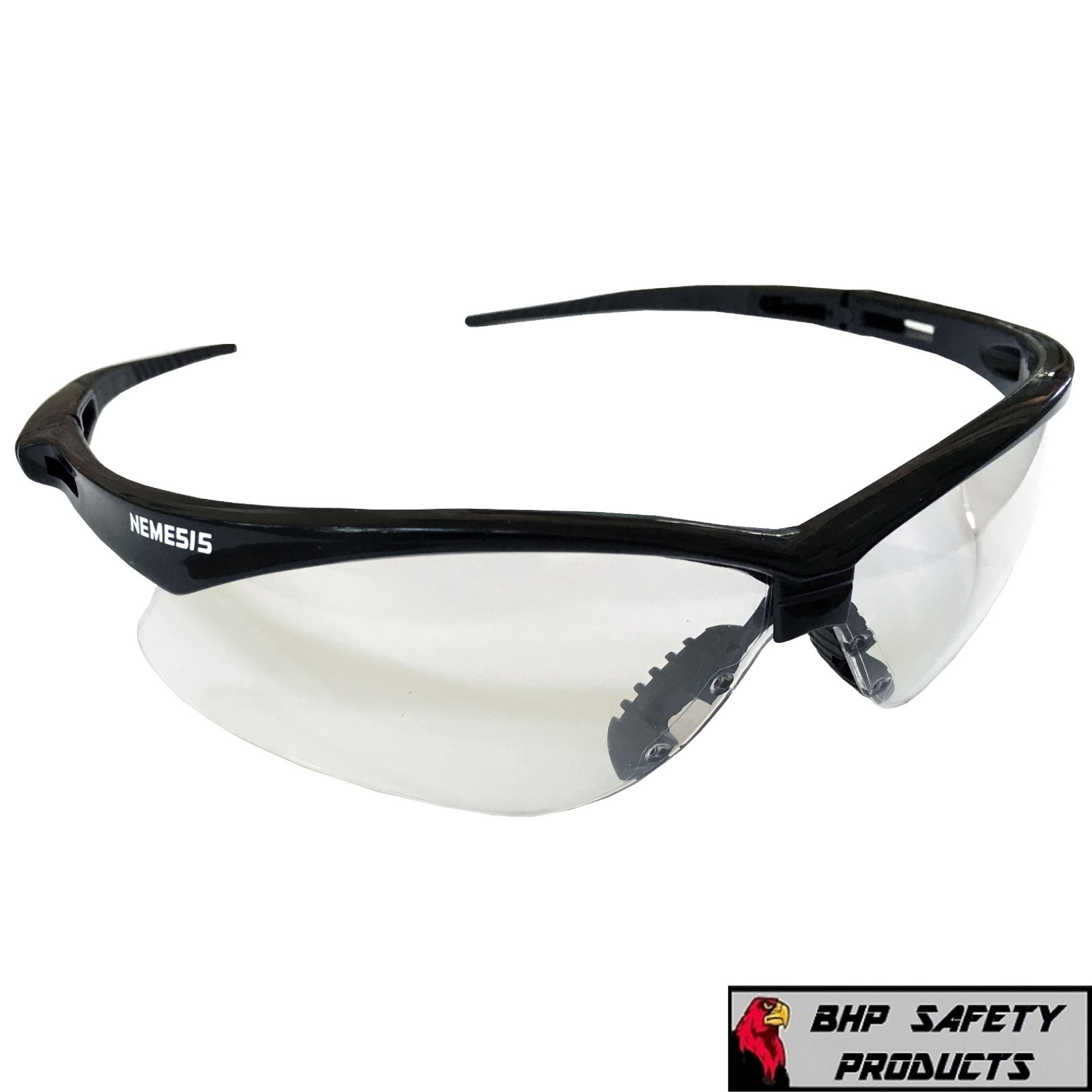 KLEENGUARD NEMESIS SAFETY GLASSES CLEAR LENS BLACK FRAME 25676 (1 PAIR)