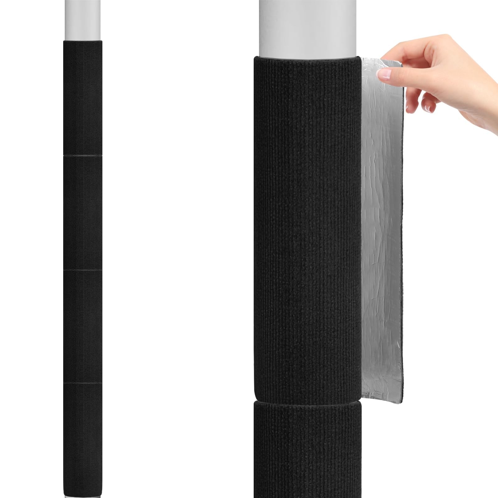 4Pcs Self-Adhesive Basement Pole Wrap,24*12 Inches Garage Padding Beige