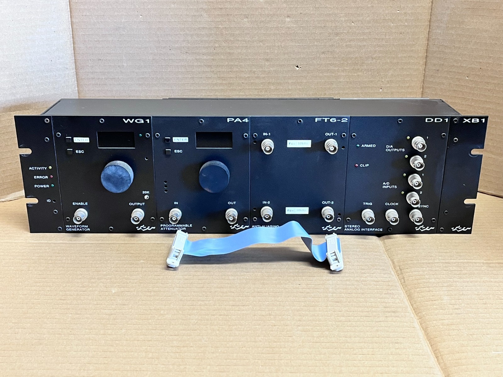 Tucker-Davis Technologies XB1 Rack Mount Unit with WG1 PA4 FT6-2 DD1 OI1 Modules