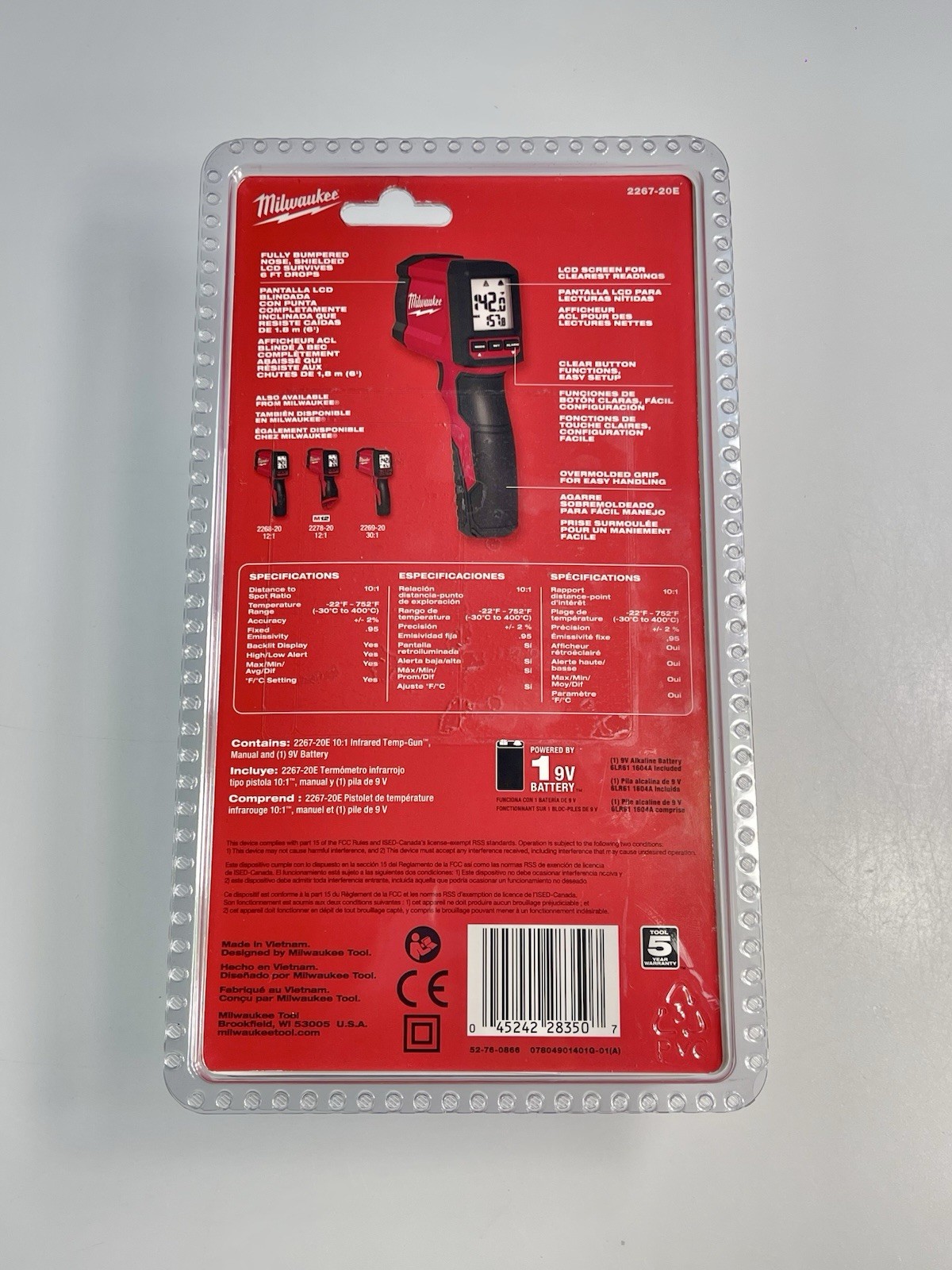 Milwaukee 10:1 Infrared Temperature Gun 2267-20E