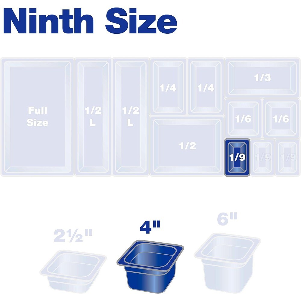 Plastic Food Pan 1/9 Size 4 Inches Deep Clear