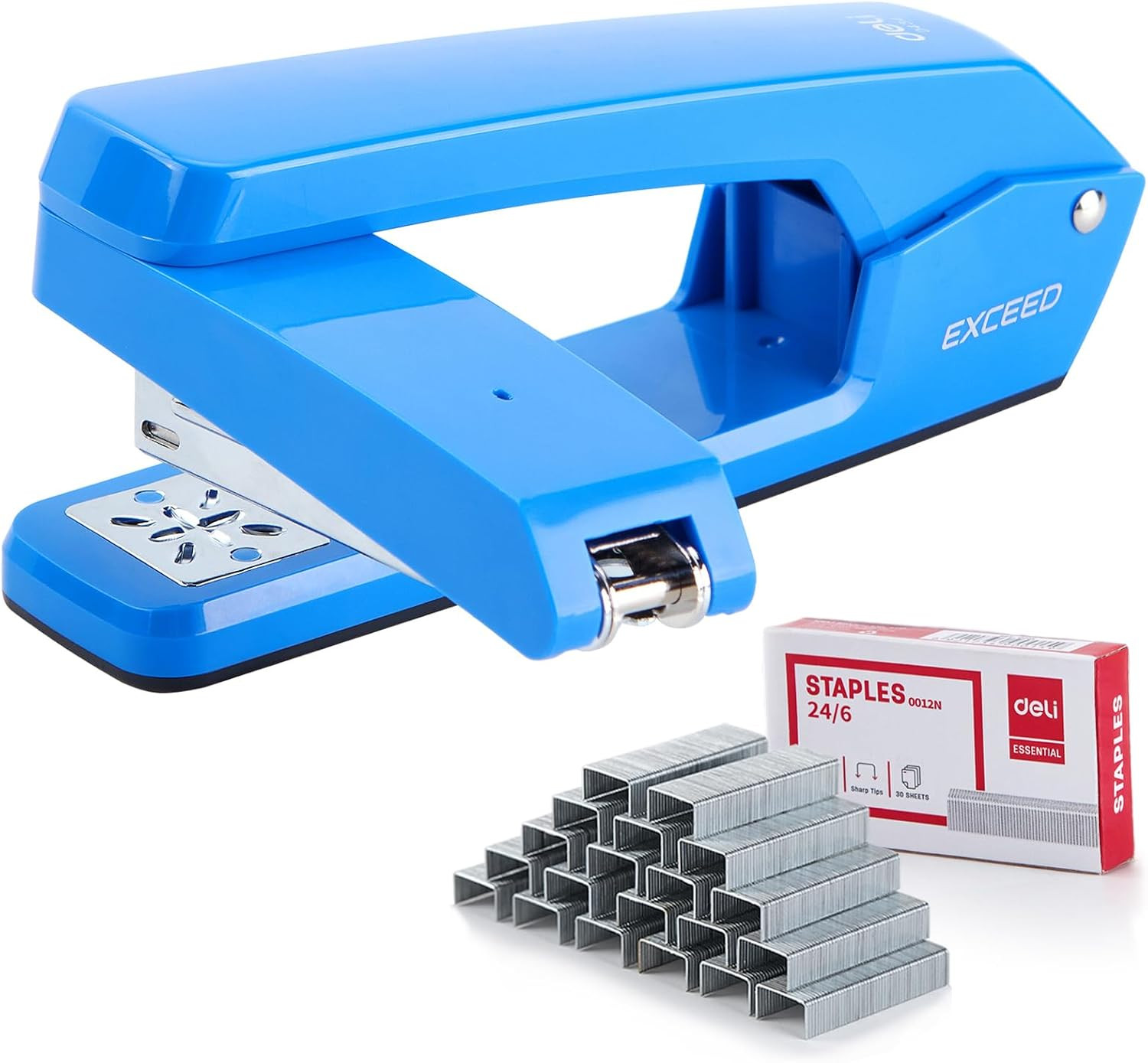 Deli/ Swing-Arm Swivel Stapler, 25 Sheets Capacity, 360 Degree Rotate