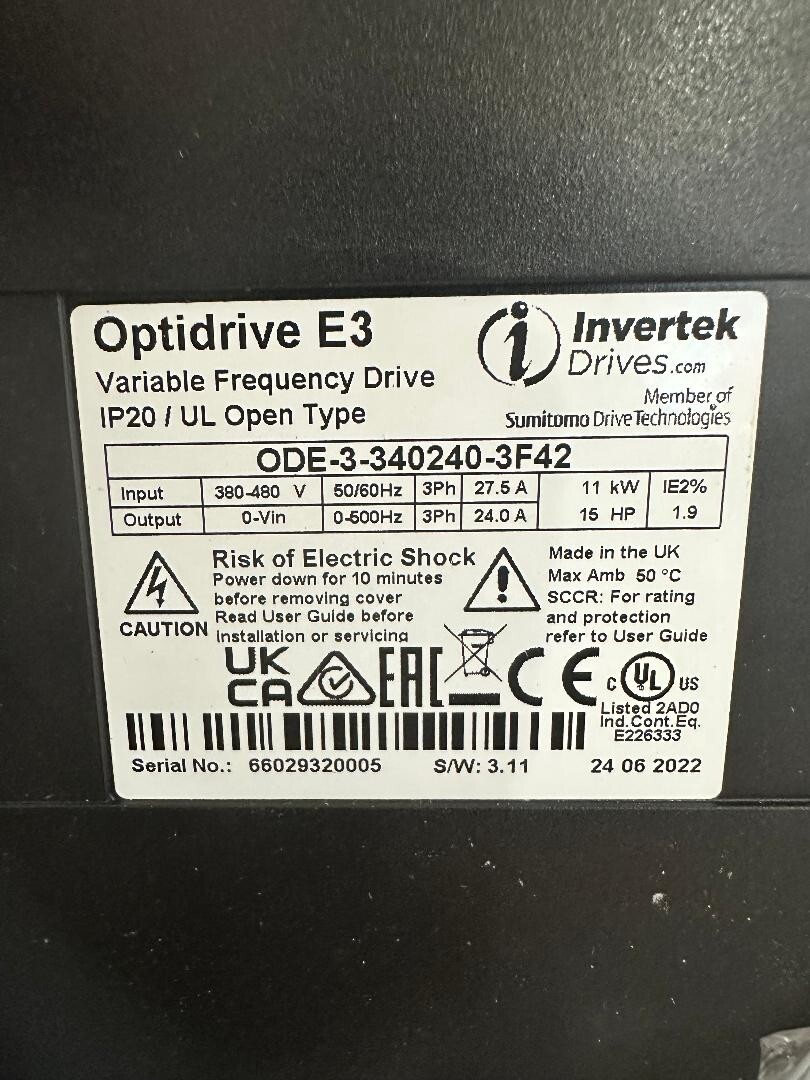 ODE-3-110043-1012 – Invertek OptiDrive E3 – 1.0 HP VFD