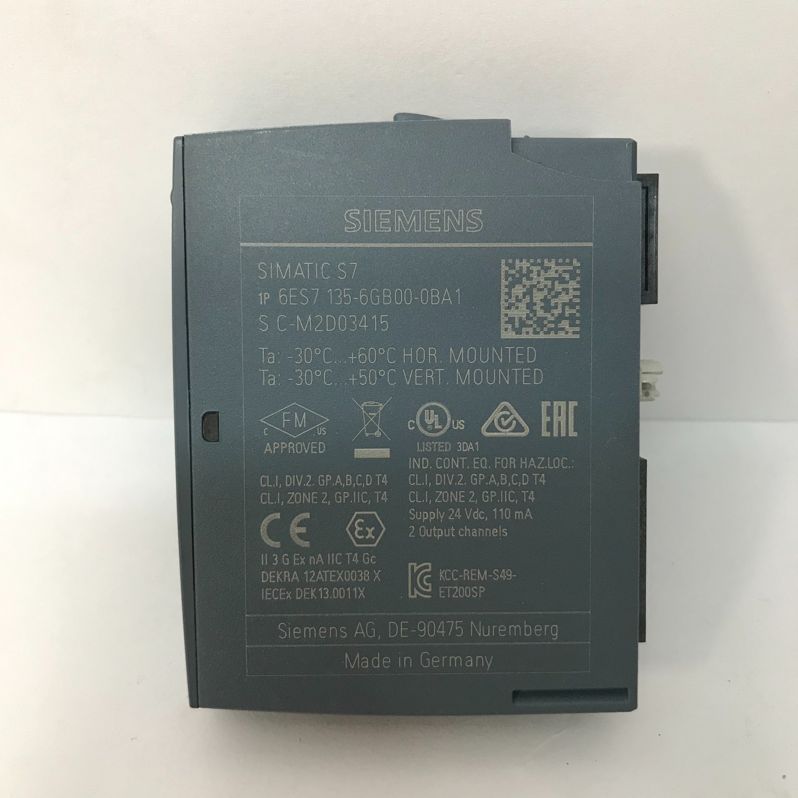 Siemens Simatic S7 6ES7135-6GB00-0BA1 Analog Output Module- New Unused Surplus