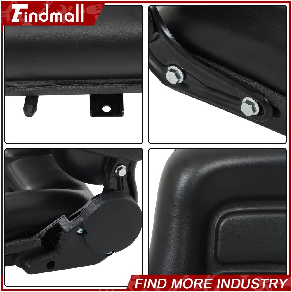 Findmall Universal Forklift Seat Tractor Seat Adjustable Back Seatbelt Armrests