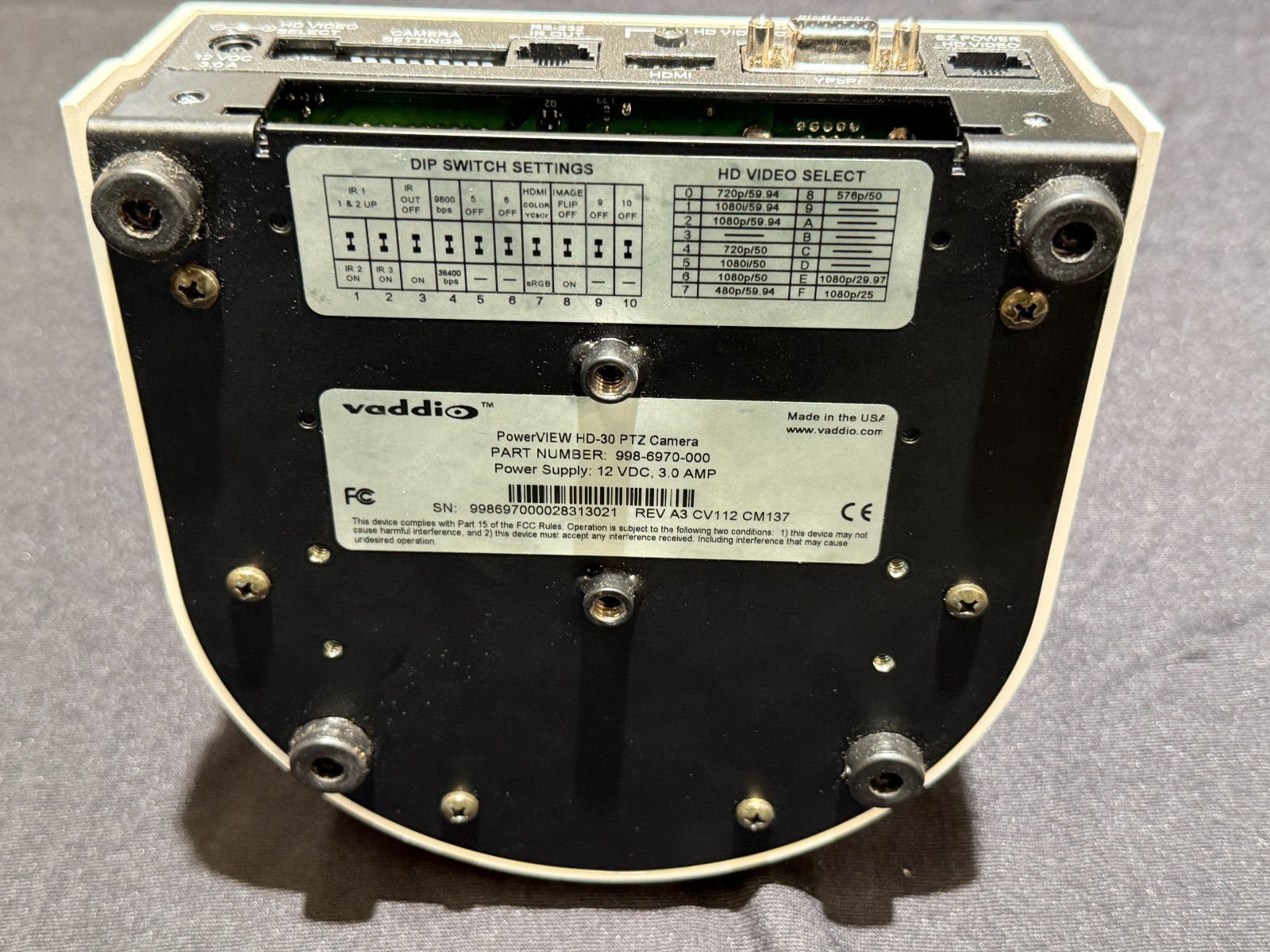 Vaddio PowerVIEW HD-30 PTZ Camera 998-6970-000 NICE!!!*