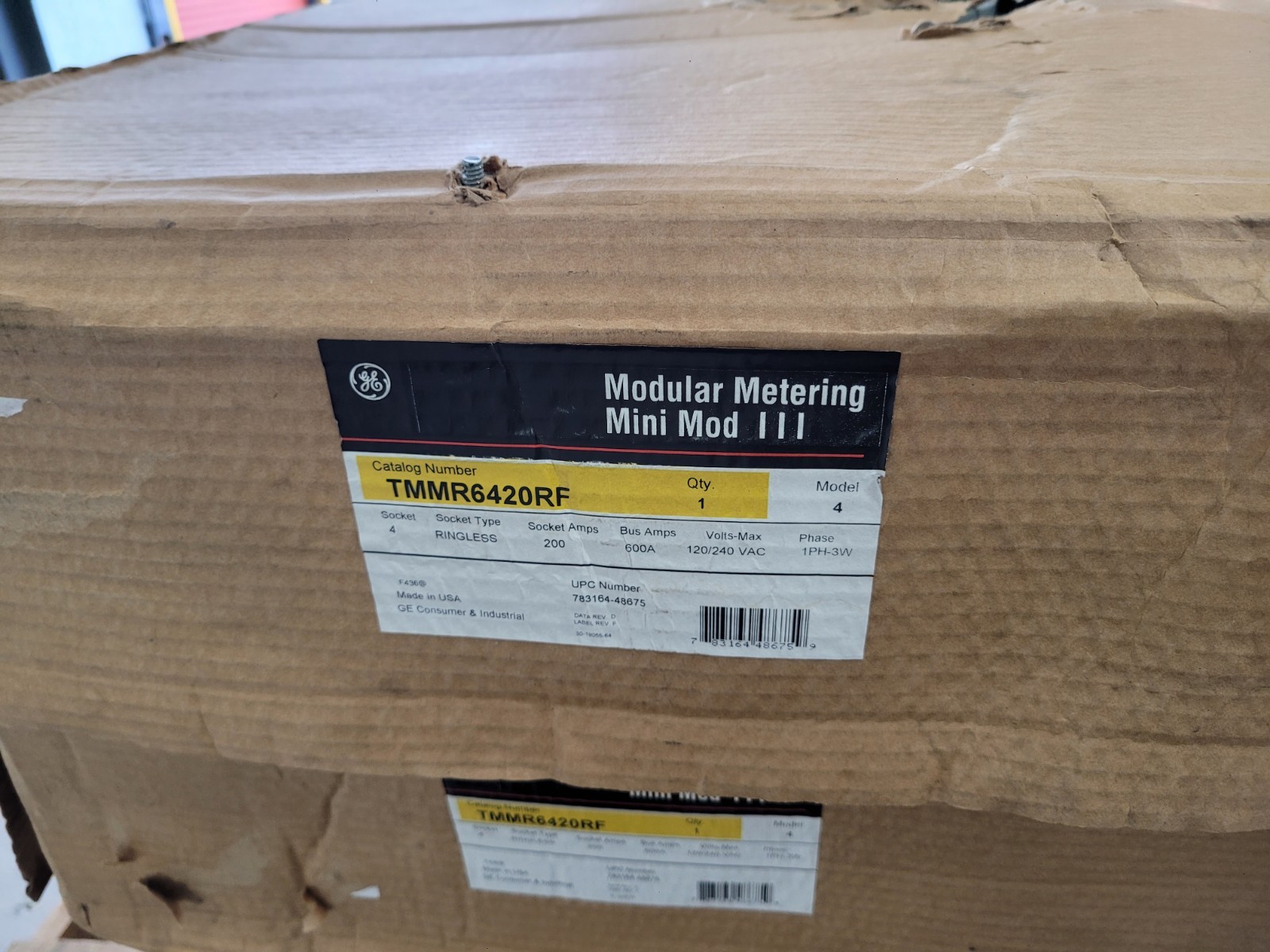 Meter Stack 4-Gang Ringless GE Mini Mod III TMMR6420RF Meg Combo 600A/200A 1-Ph